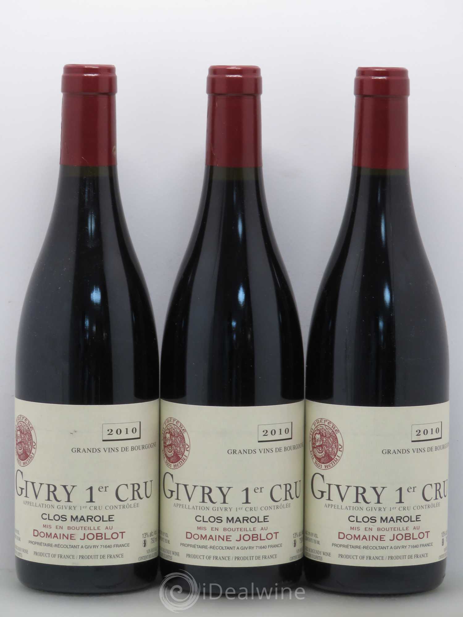 Givry 1er Cru Clos Marole Joblot (Domaine) 2010 - Lot de 6 bouteilles - 2