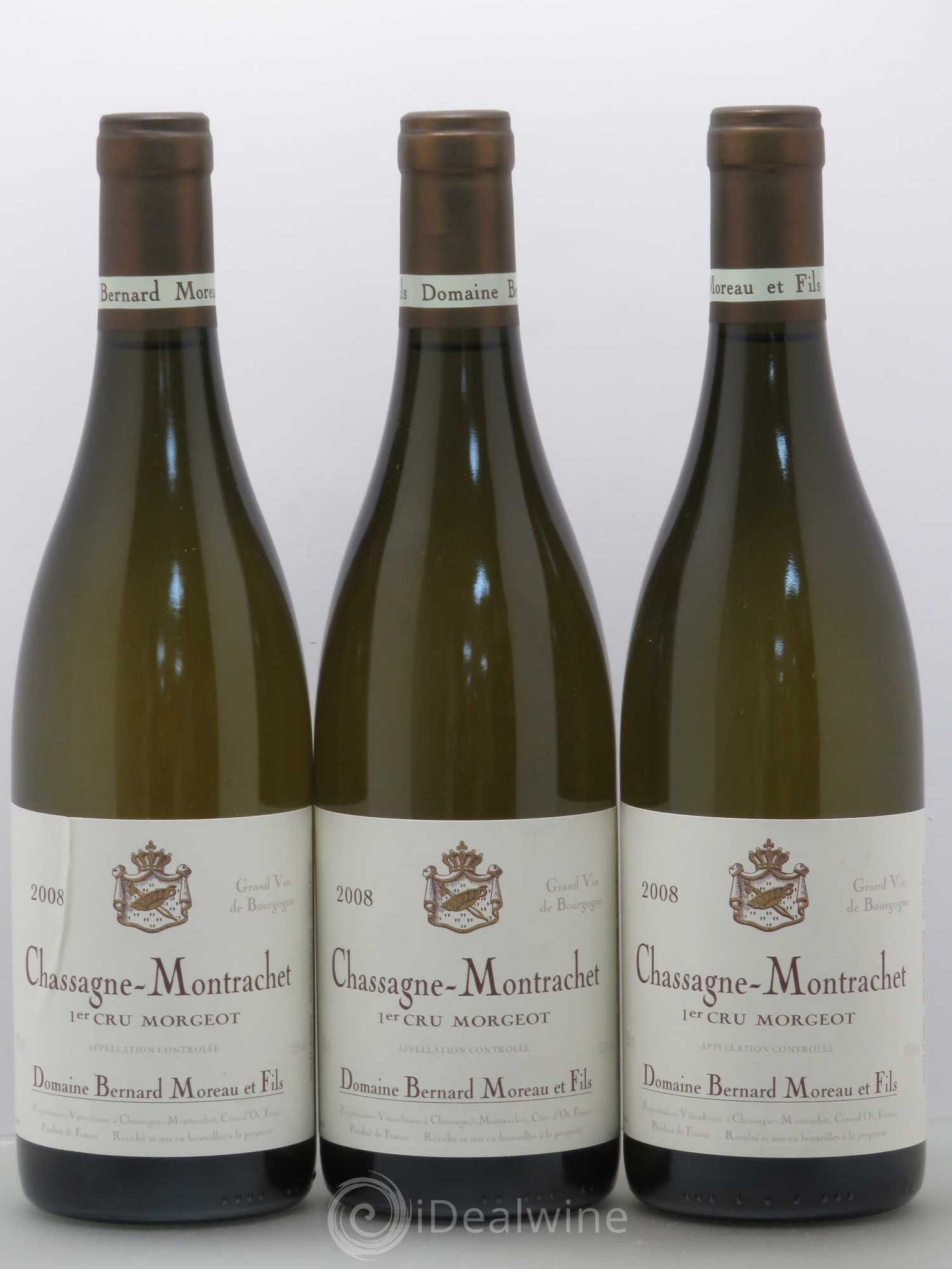 Chassagne-Montrachet 1er Cru Bernard Moreau Et Fils Morgeot 2008 - Posten von 3 Flaschen - 0