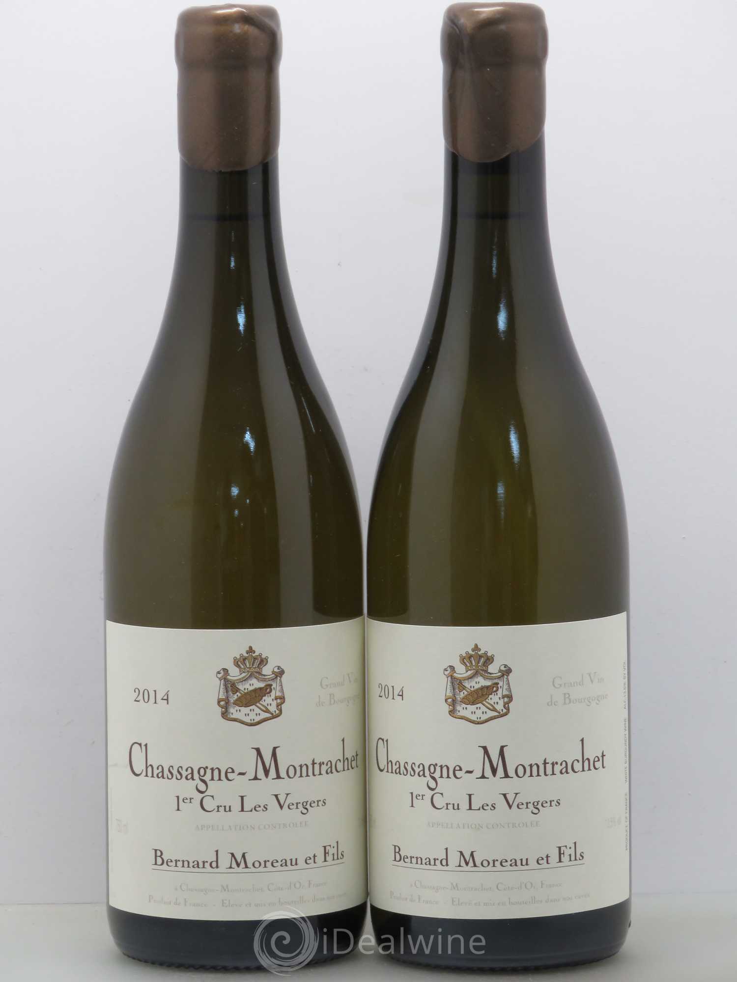 Chassagne-Montrachet 1er Cru Bernard Moreau Et Fils Les Vergers 2014 - Lotto di 2 bottiglie - 0