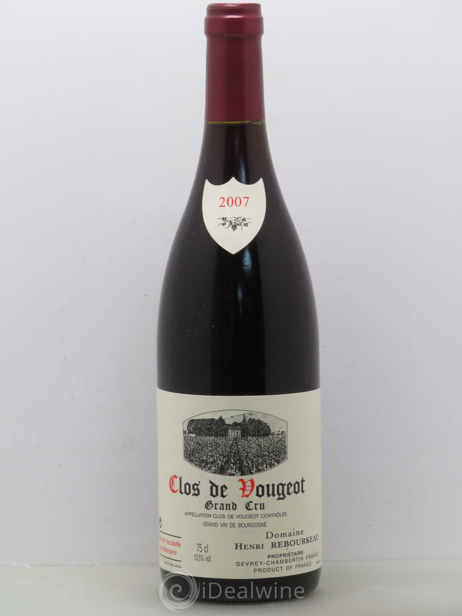 Clos de Vougeot Grand Cru Henri Rebourseau (Domaine) 2007 - Lot de 1 bouteille - 0