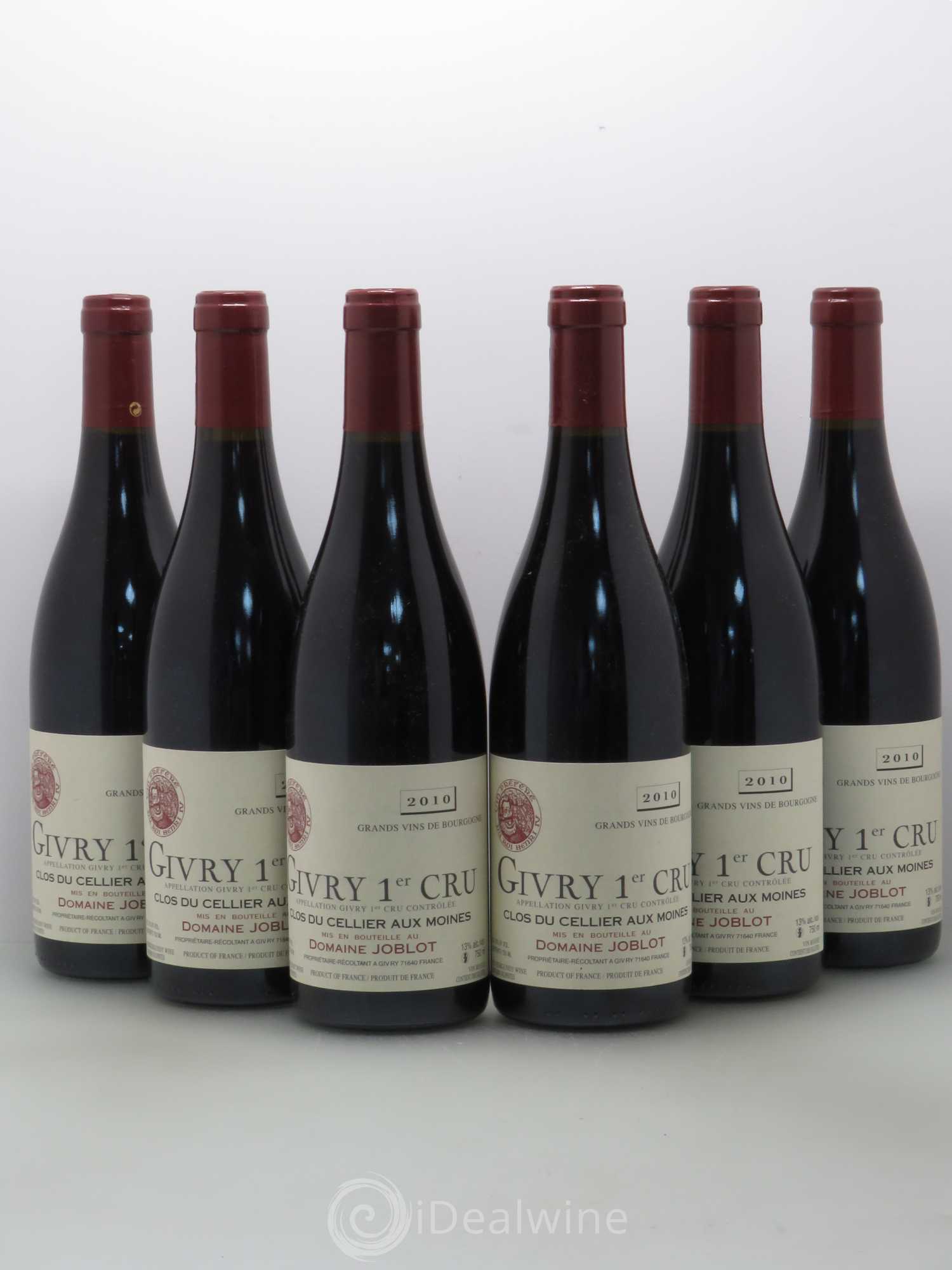 Givry 1er Cru Clos du Cellier aux Moines Joblot (Domaine) 2010 - Lot de 6 bouteilles - 0
