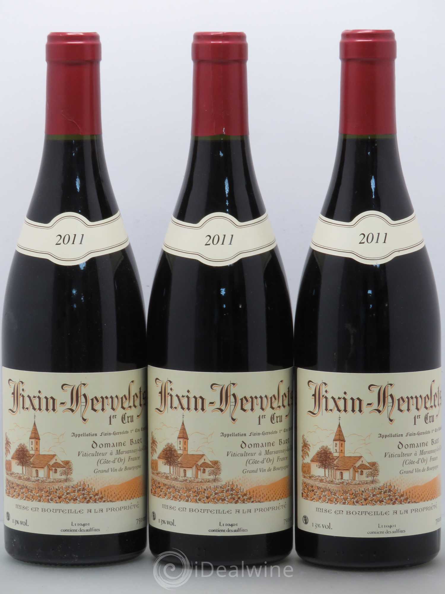Fixin 1er Cru Domaine Bart Hervelets 2011 - Posten von 6 Flaschen - 2