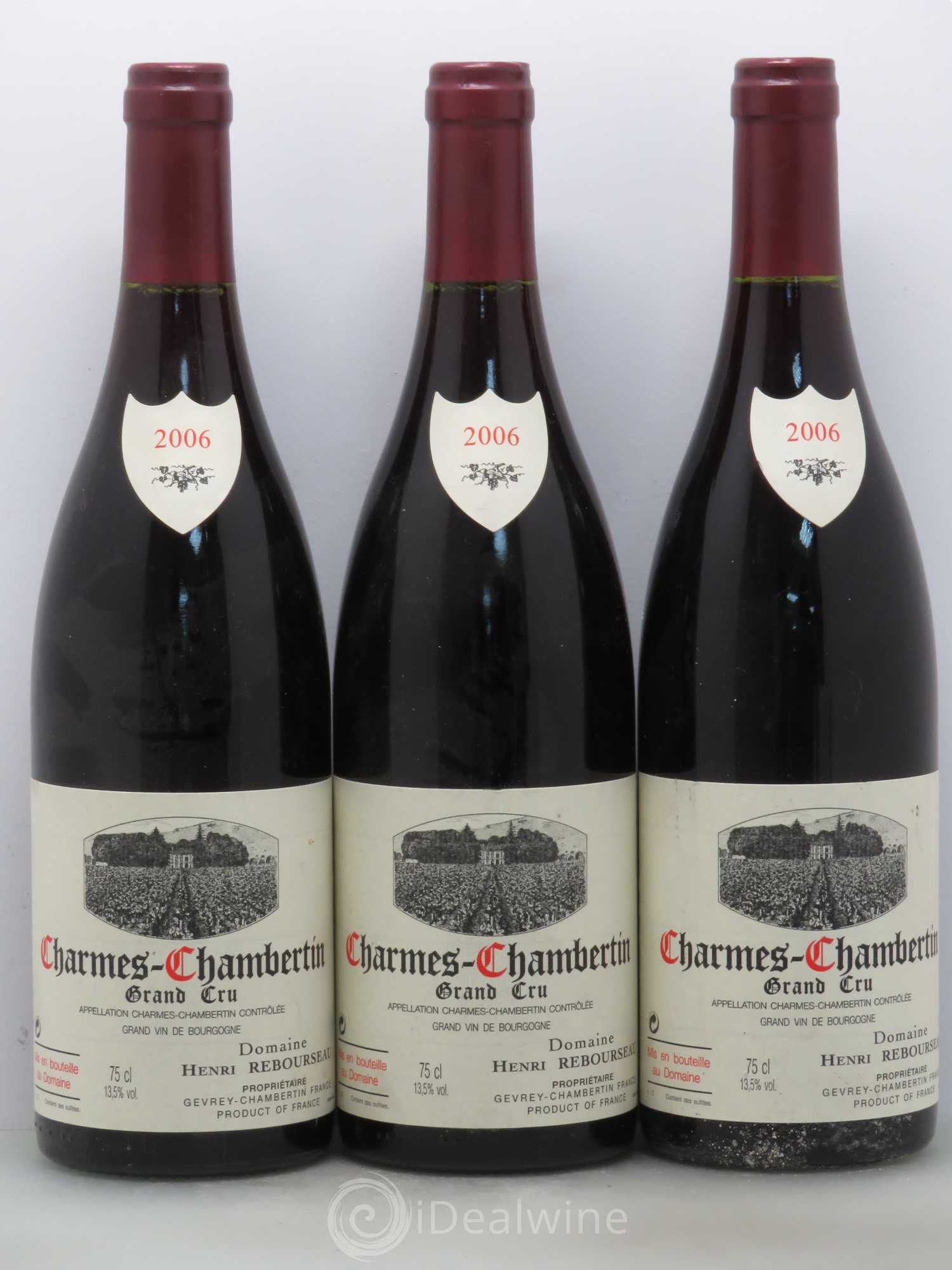 Charmes-Chambertin Grand Cru Henri Rebourseau 2006 - Lot de 3 bouteilles - 0