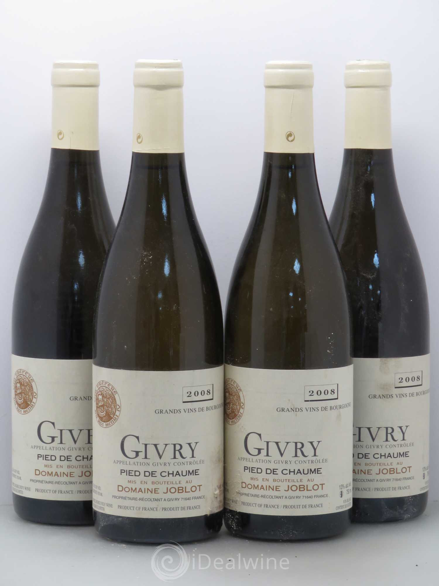 Givry Pied de Chaume Joblot (Domaine) 2008 - Lot de 4 bouteilles - 0