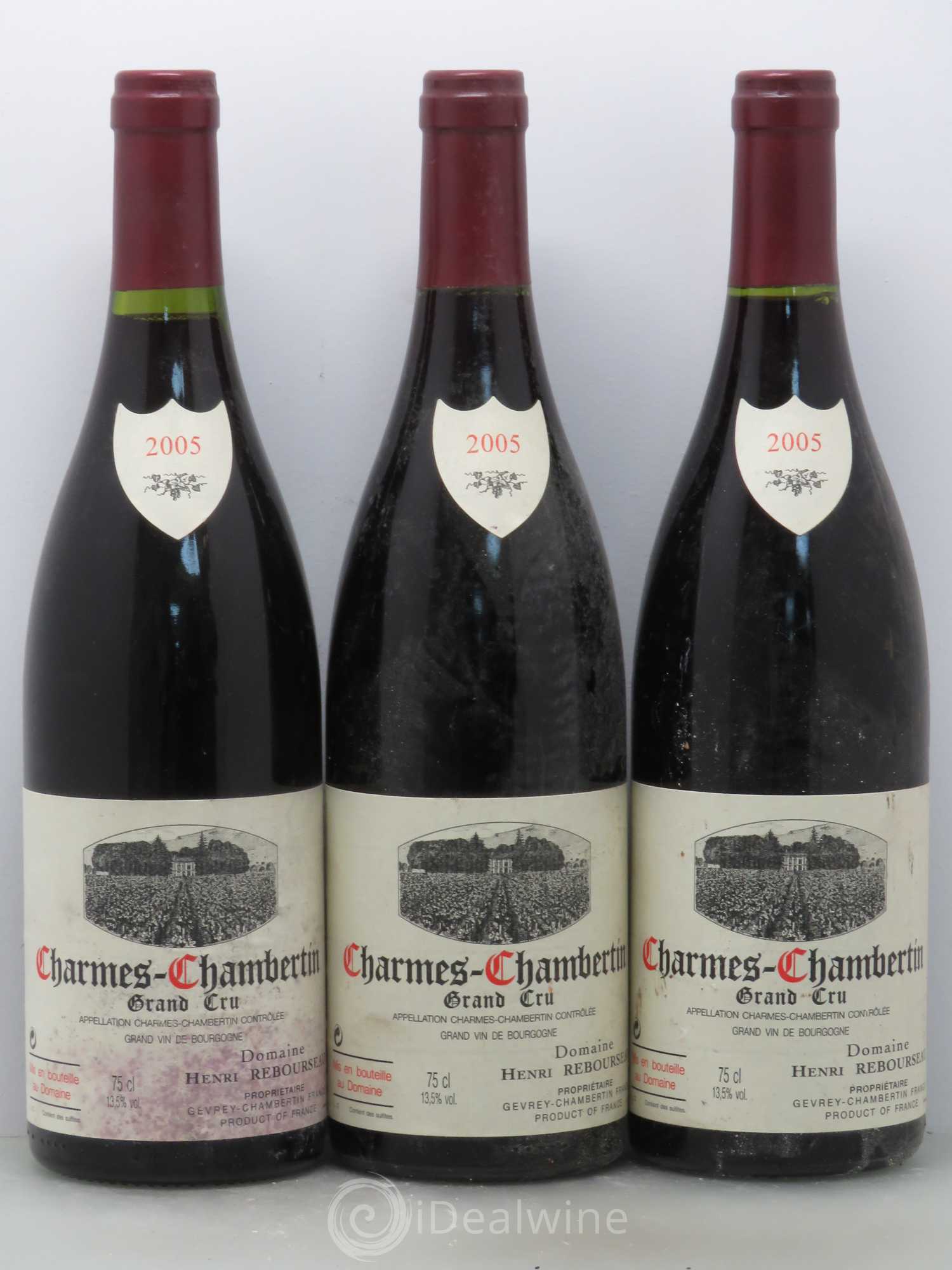 Charmes-Chambertin Grand Cru Henri Rebourseau 2005 - Lot de 3 bouteilles - 0