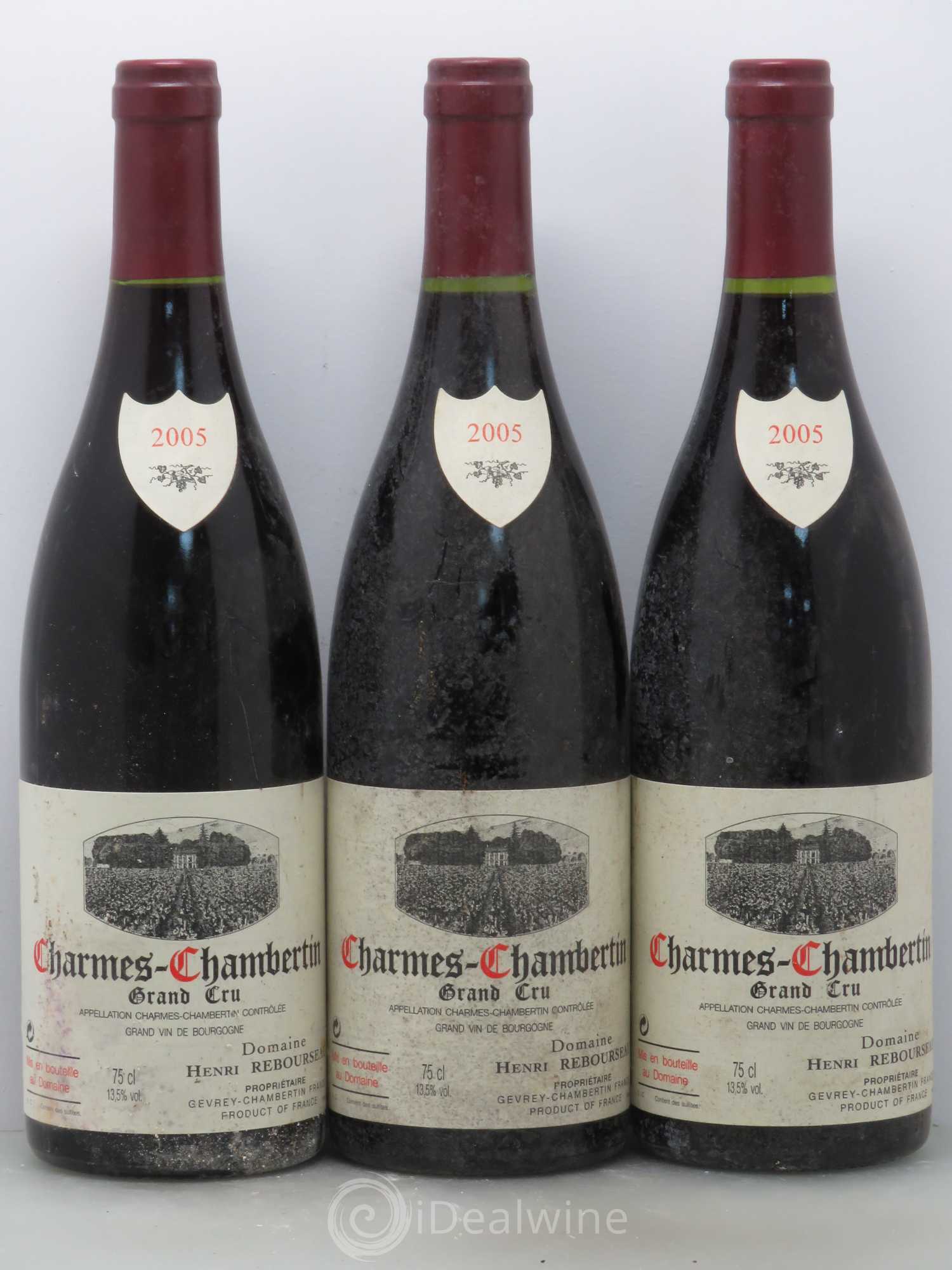 Charmes-Chambertin Grand Cru Henri Rebourseau 2005 - Lot de 3 bouteilles - 0