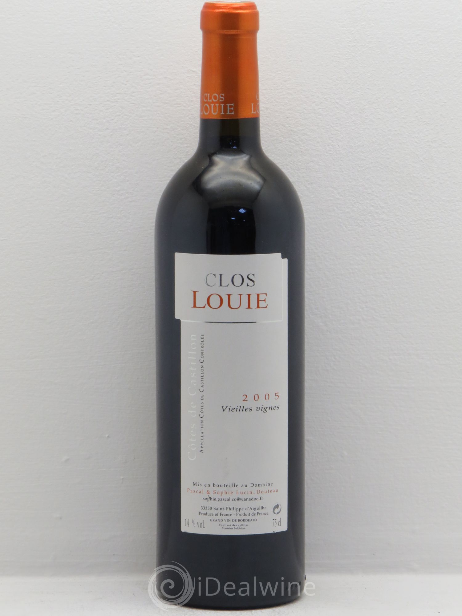 Castillon-Côtes-de-Bordeaux (Côtes-de-Castillon) Clos Louïe 2005 - Lot de 6 bouteilles - 0