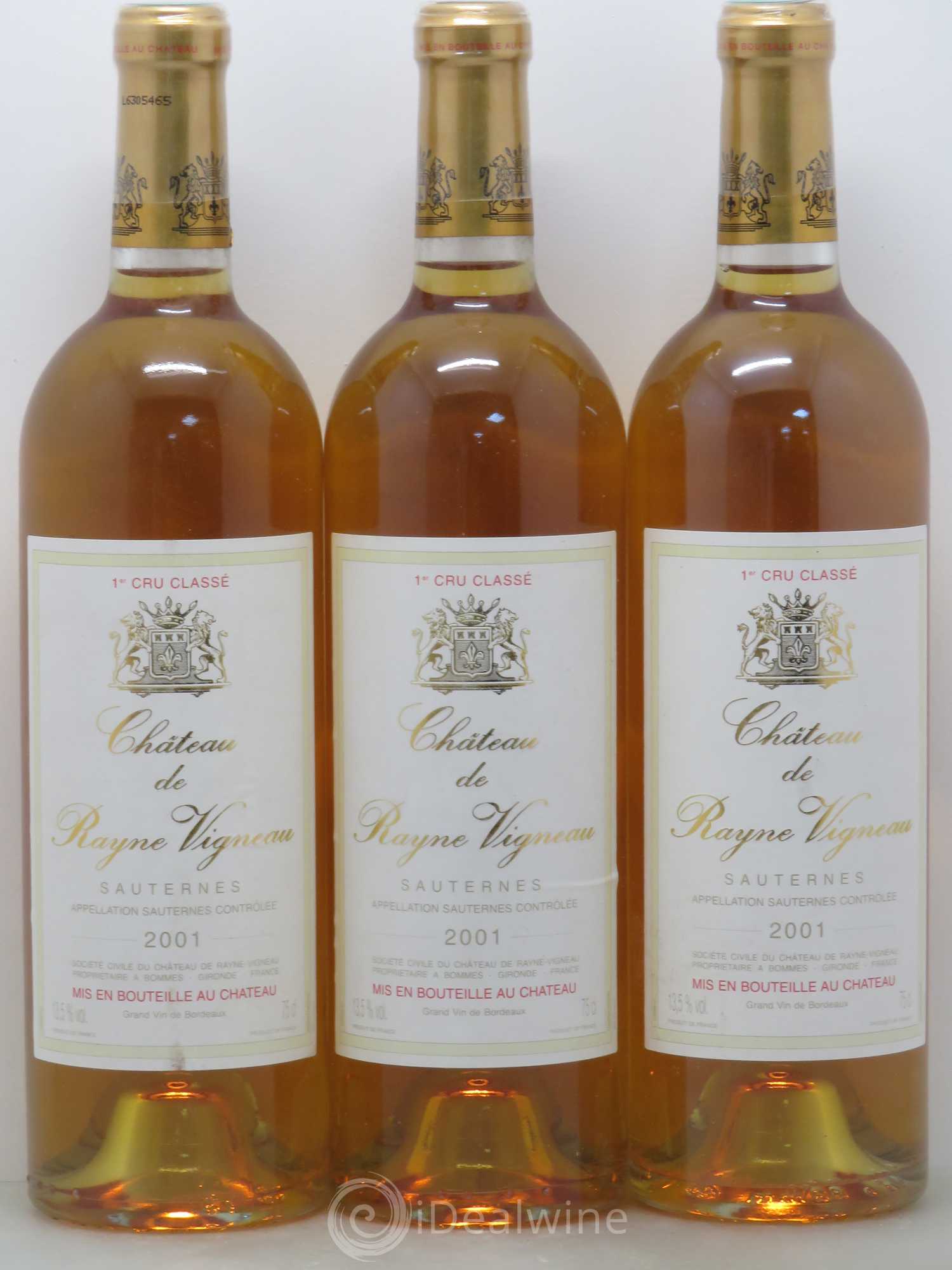 Château de Rayne Vigneau 1er Grand Cru Classé 2001 - Lotto di 6 bottiglie - 2