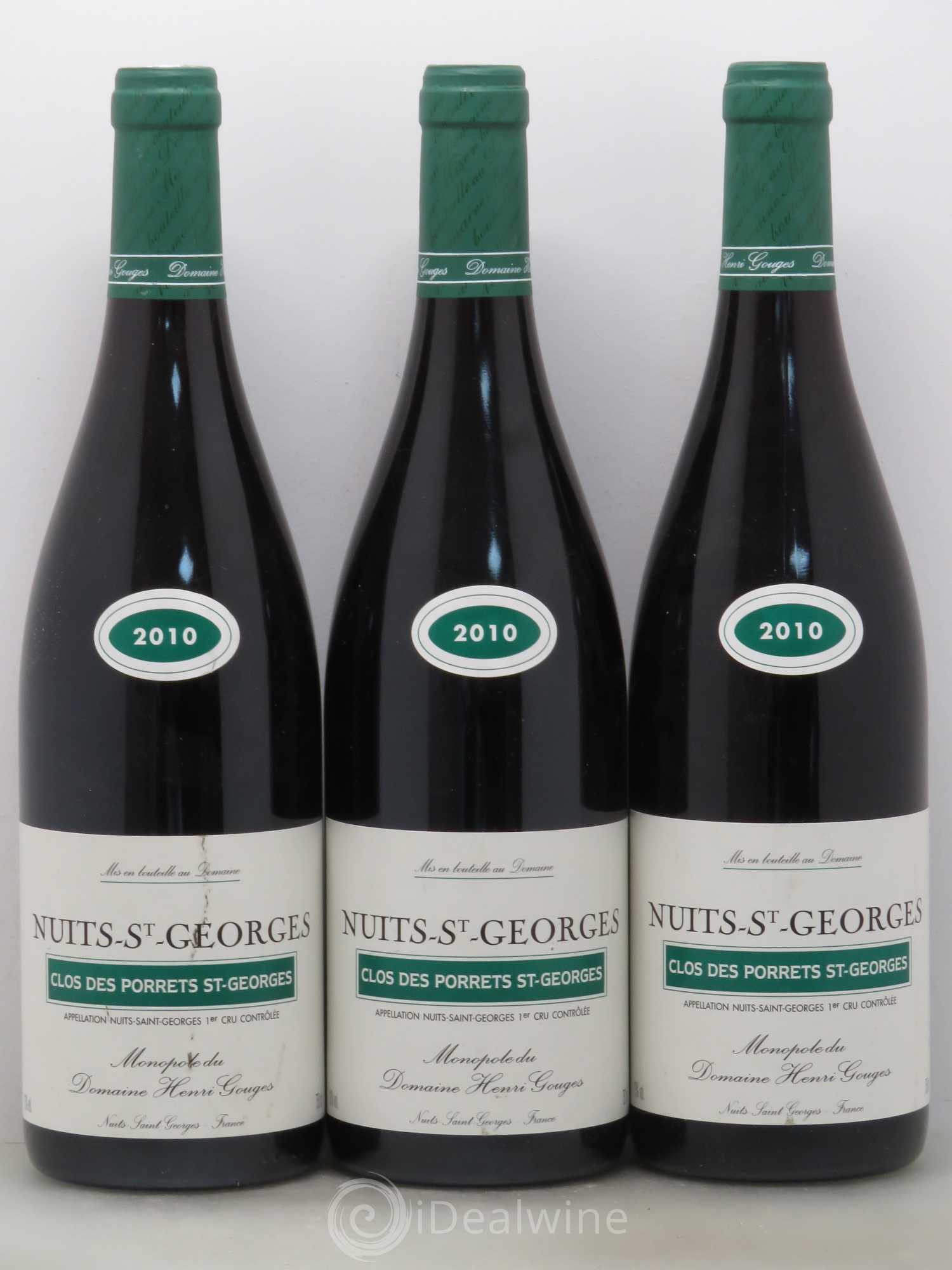 Nuits-Saint-Georges 1er Cru Clos des Porrets St Georges Henri Gouges 2010 - Posten von 6 Flaschen - 2