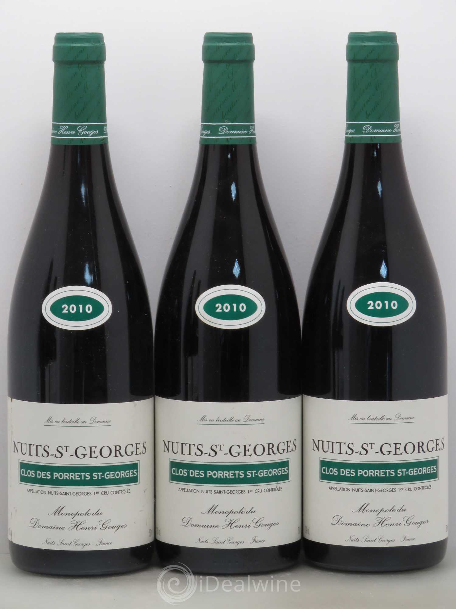 Nuits-Saint-Georges 1er Cru Clos des Porrets St Georges Henri Gouges 2010 - Lot de 5 bouteilles - 1
