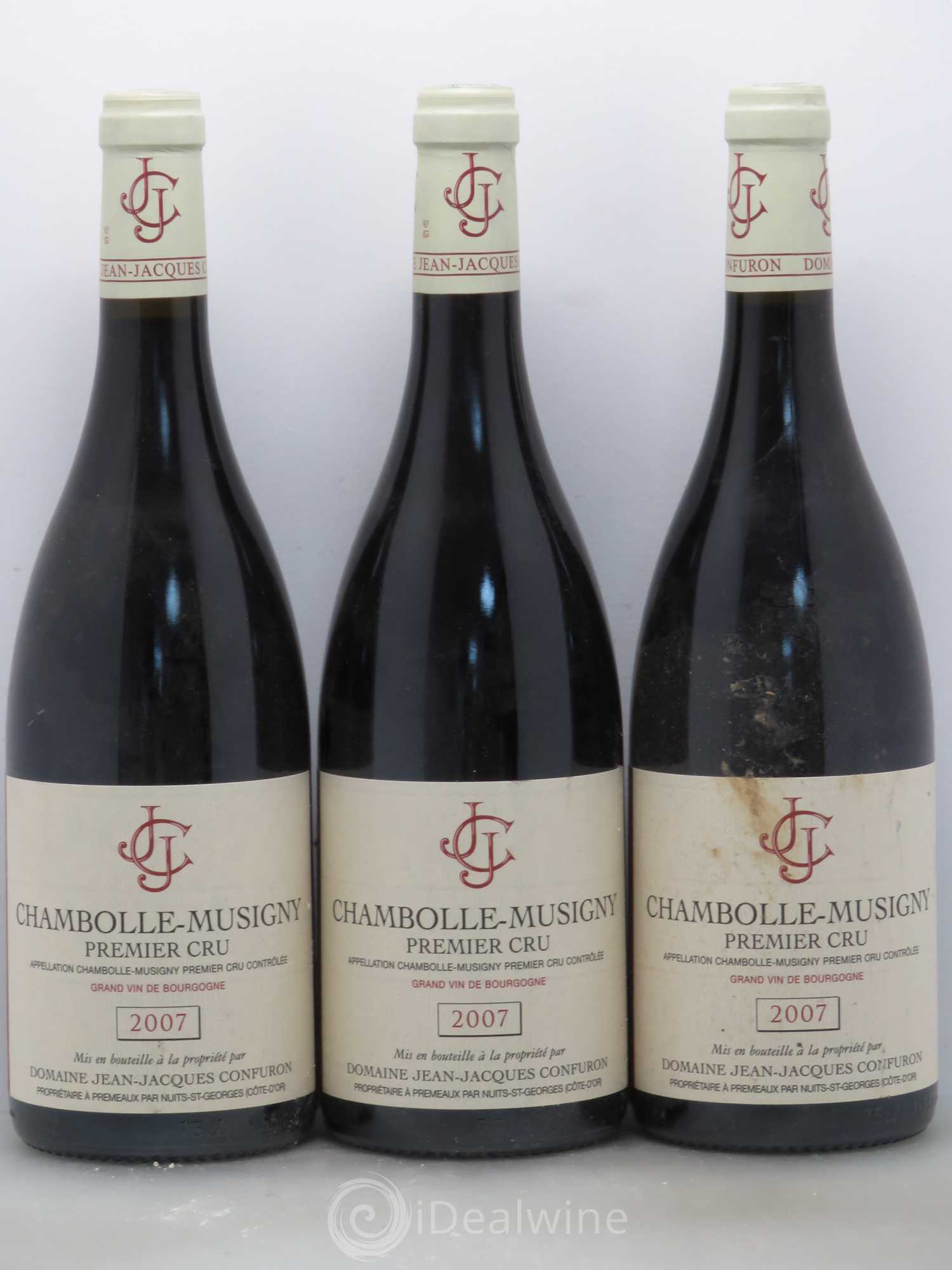 Chambolle-Musigny 1er Cru Jean Jacques Confuron 2007 - Lot de 3 bouteilles - 0