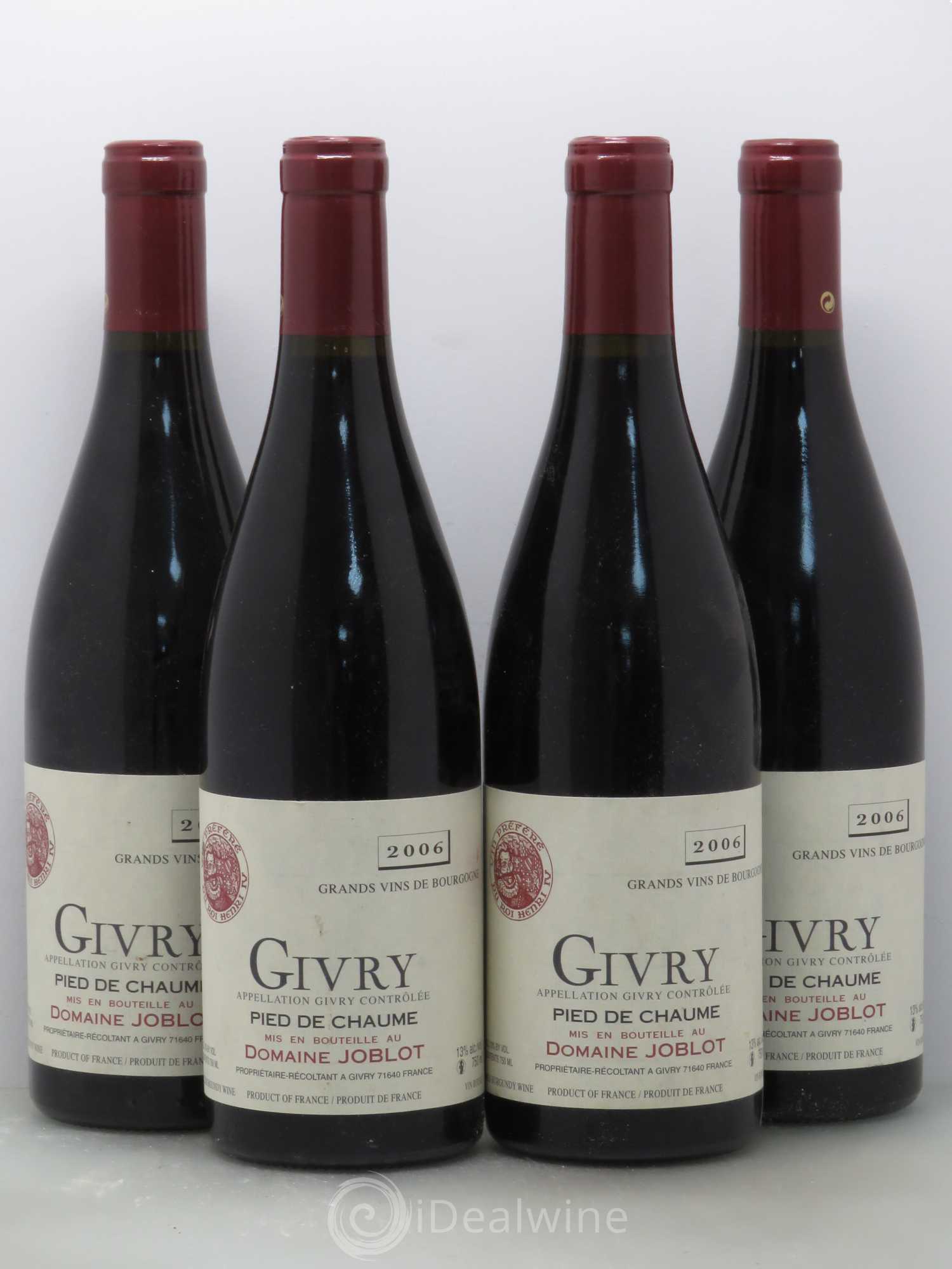 Givry Pied de Chaume Joblot (Domaine) 2006 - Lot de 4 bouteilles - 0