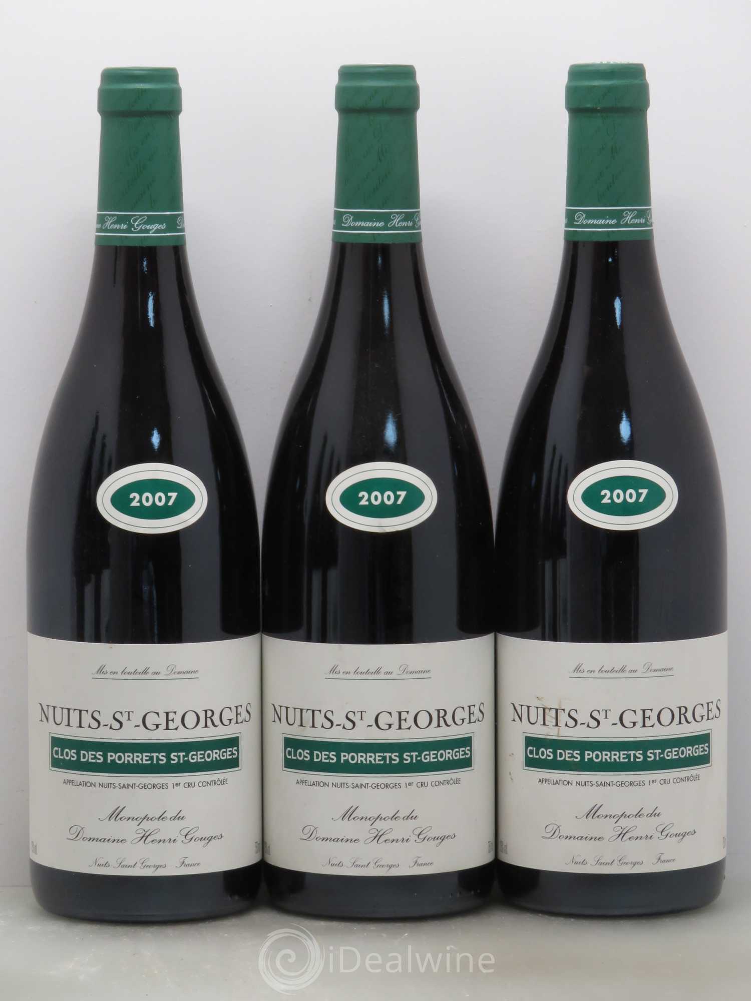 Nuits-Saint-Georges 1er Cru Clos des Porrets St Georges Henri Gouges 2007 - Lot de 6 bouteilles - 1