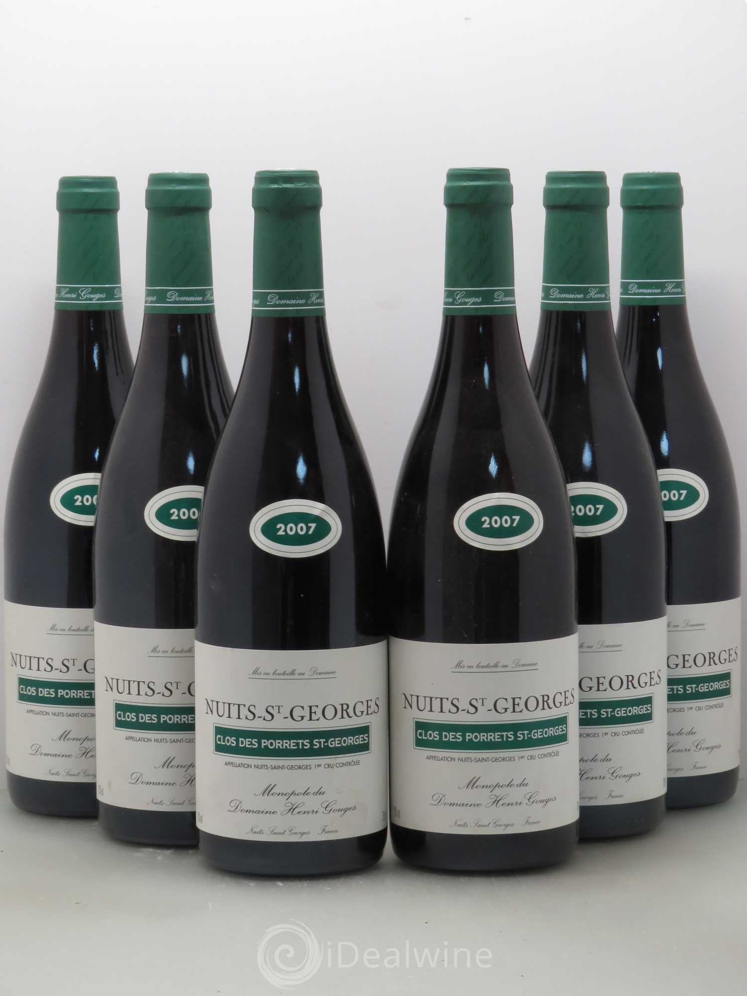 Nuits-Saint-Georges 1er Cru Clos des Porrets St Georges Henri Gouges 2007 - Lot de 6 bouteilles - 0