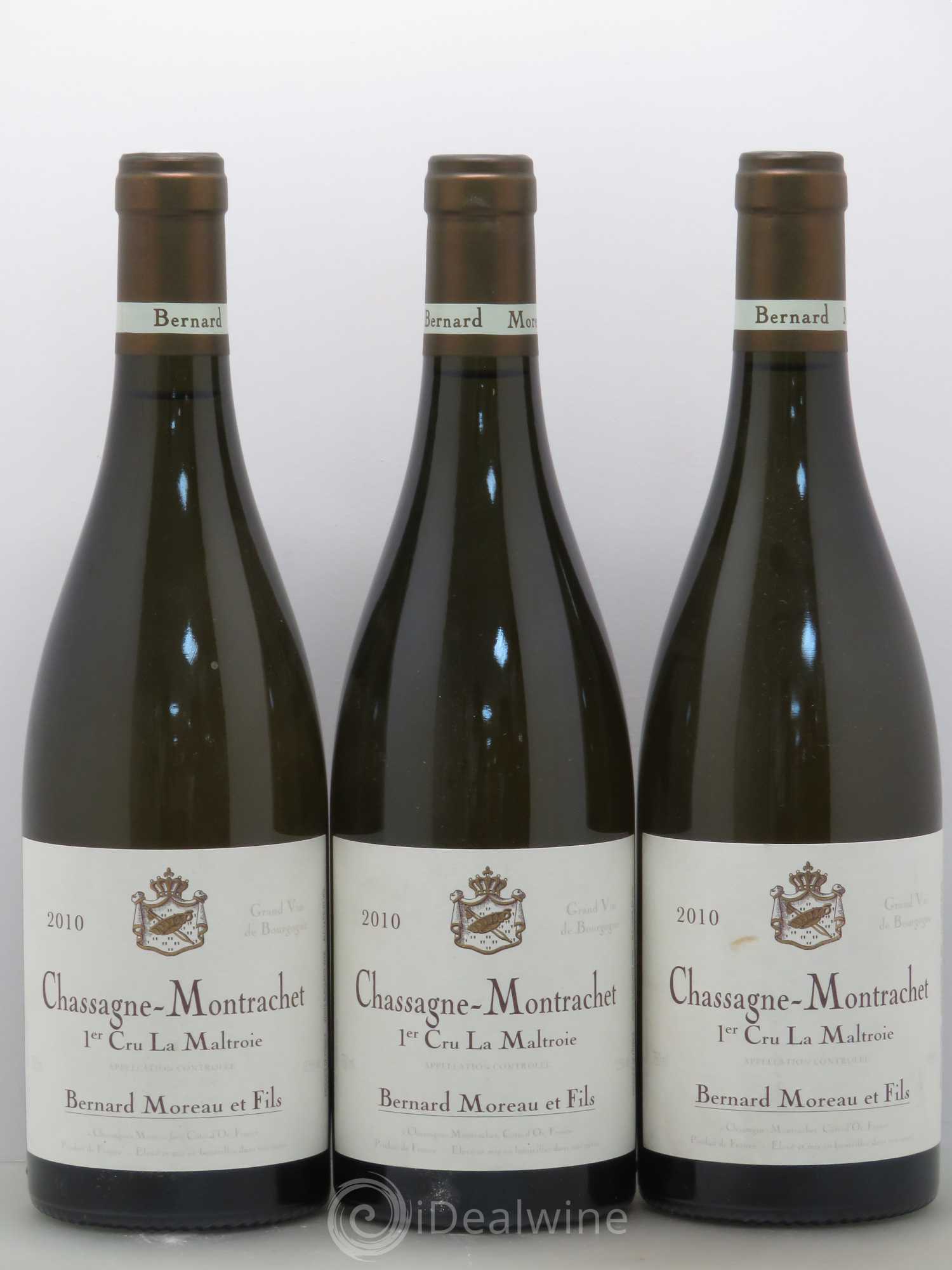 Chassagne-Montrachet 1er Cru Bernard Moreau Et Fils La Maltroie 1Er Cru 2010 - Posten von 3 Flaschen - 0