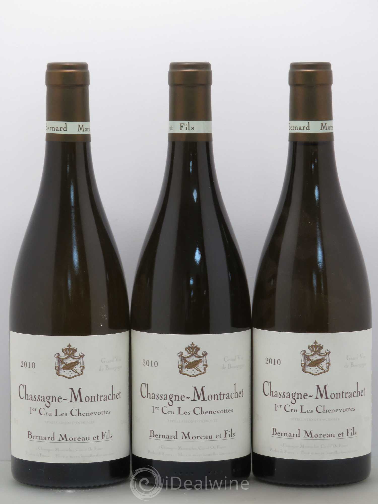 Chassagne-Montrachet 1er Cru Bernard Moreau Et Fils Les Chenevottes 2010 - Posten von 3 Flaschen - 0