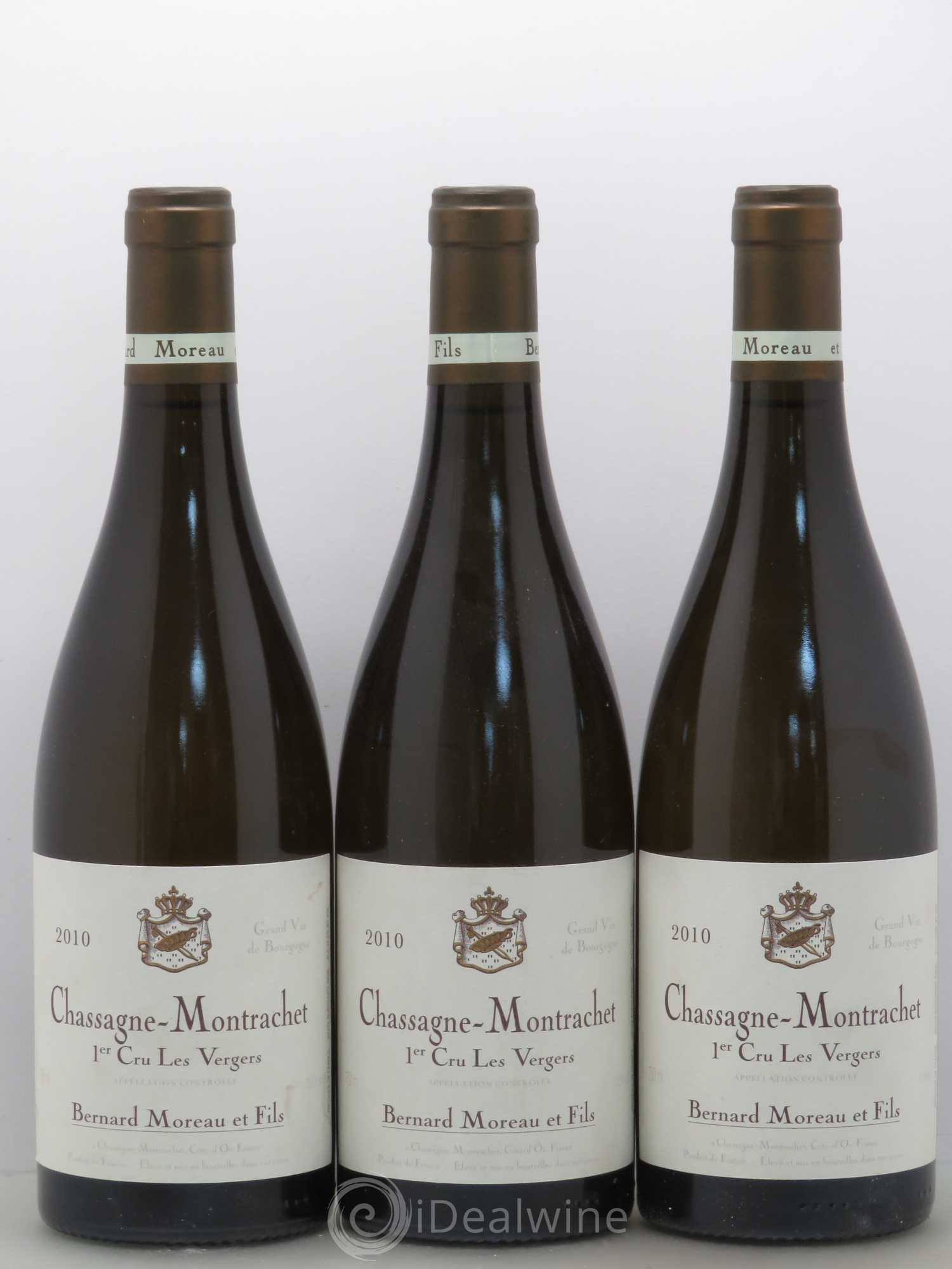 Chassagne-Montrachet 1er Cru Bernard Moreau Et Fils Les Vergers 2010 - Posten von 3 Flaschen - 0