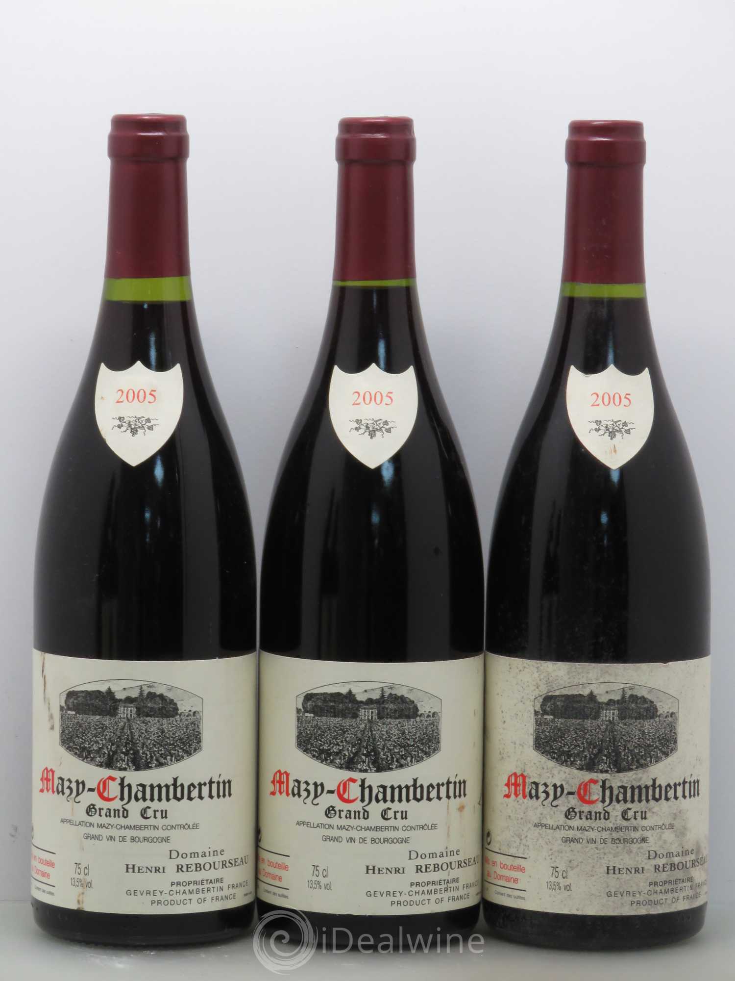 Mazis-Chambertin Grand Cru Henri Rebourseau 2005 - Lot de 3 bouteilles - 0
