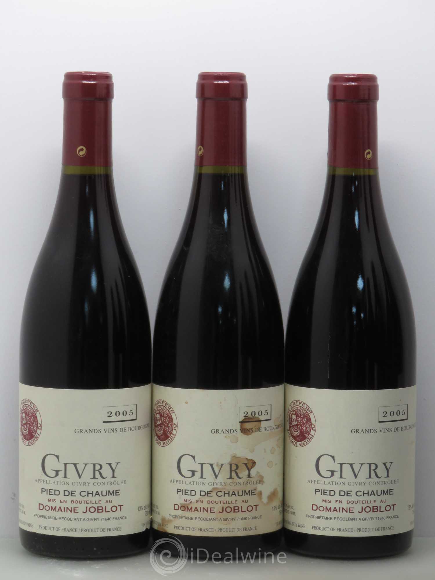 Givry Pied de Chaume Joblot (Domaine) 2005 - Lot de 6 bouteilles - 1