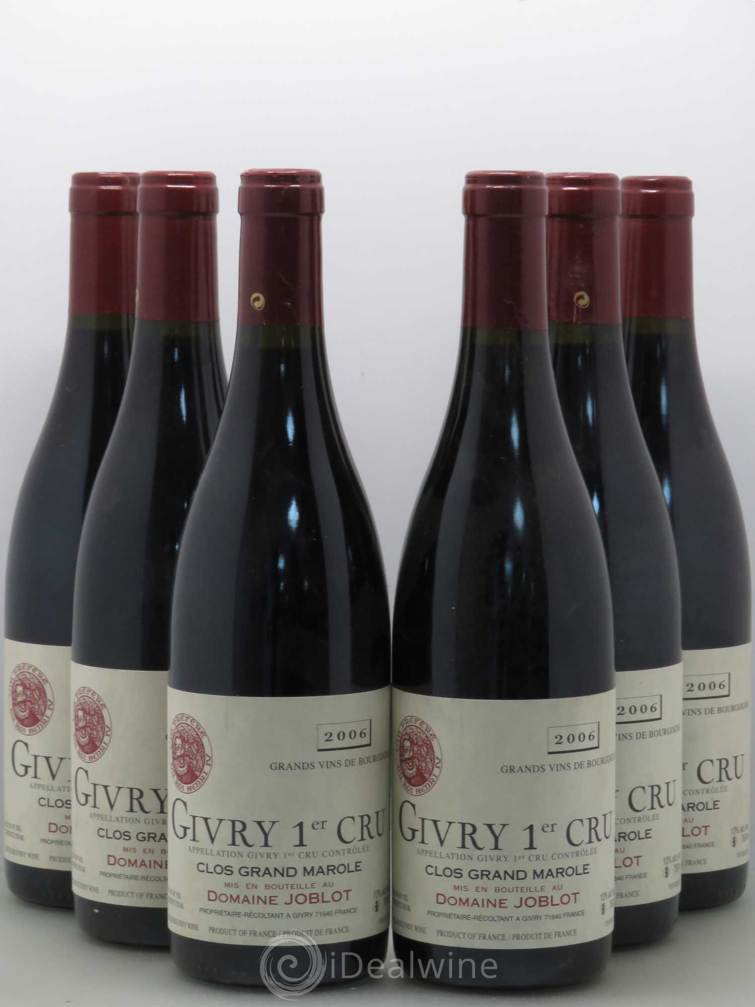 Givry 1er Cru Domaine Joblot Clos Grand Marole 2006 - Posten von 6 Flaschen - 0