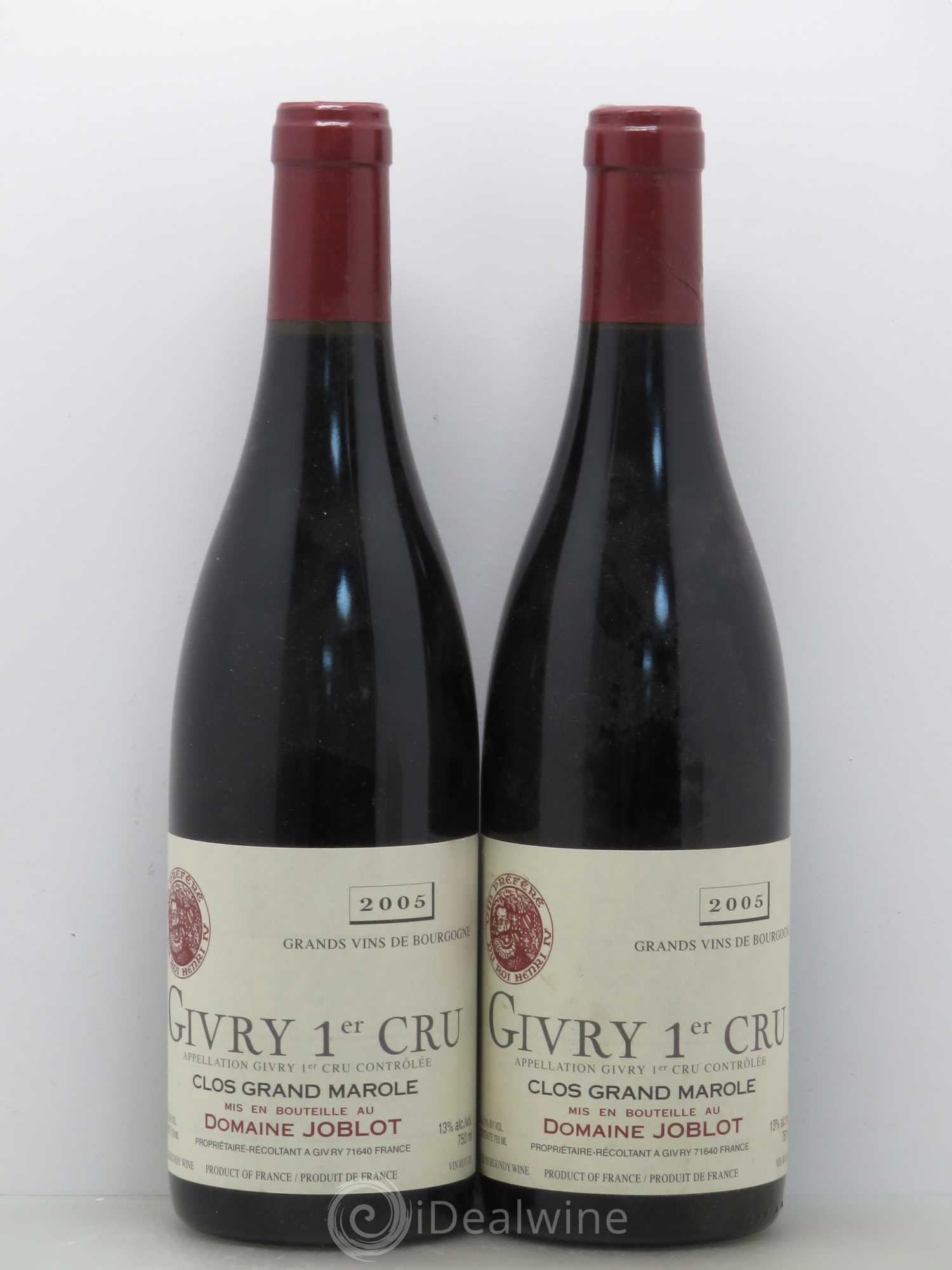 Givry 1er Cru Domaine Joblot Clos Grand Marole 2005 - Posten von 5 Flaschen - 2