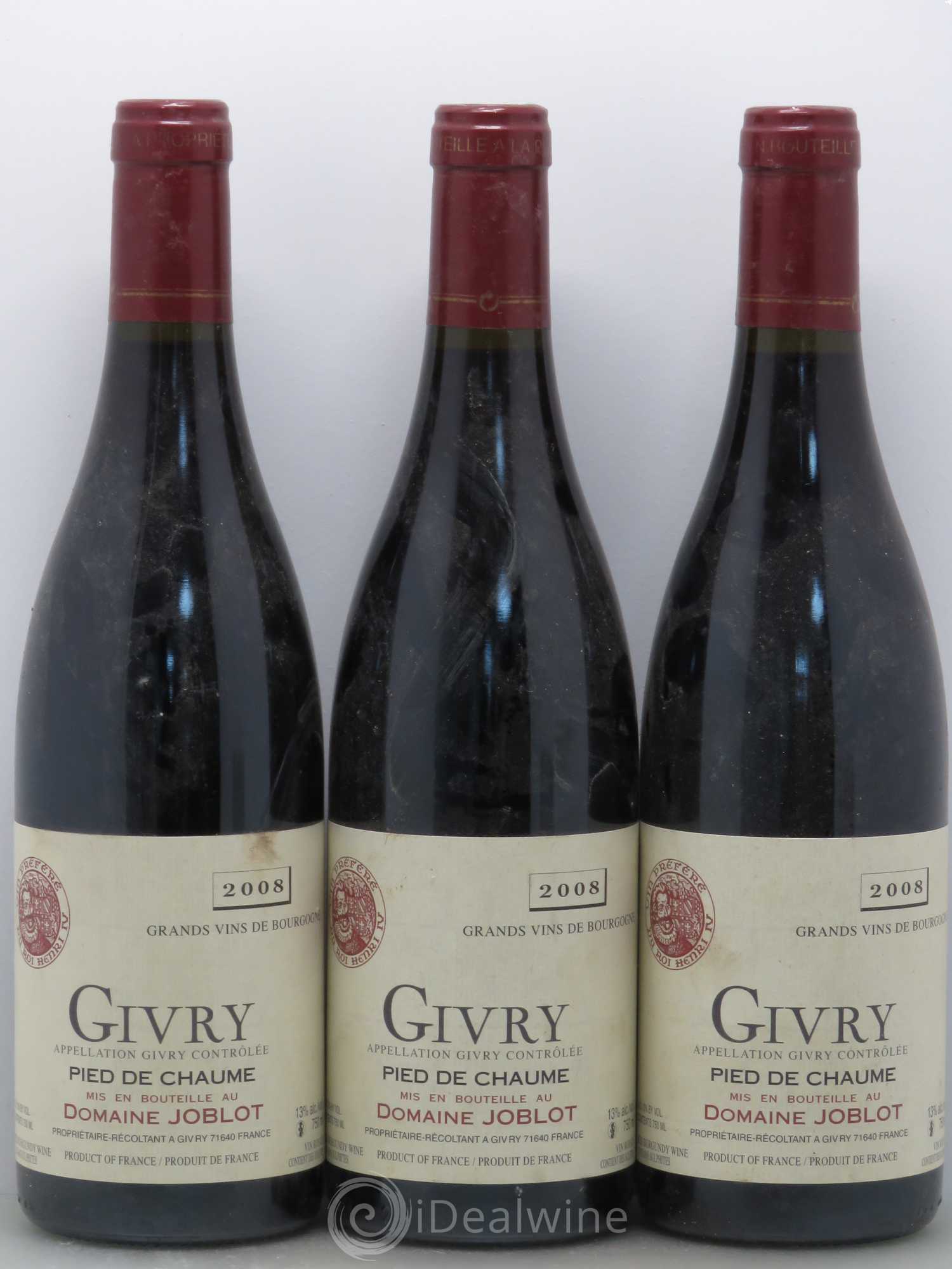 Givry Pied de Chaume Joblot (Domaine) 2008 - Lot de 3 bouteilles - 0