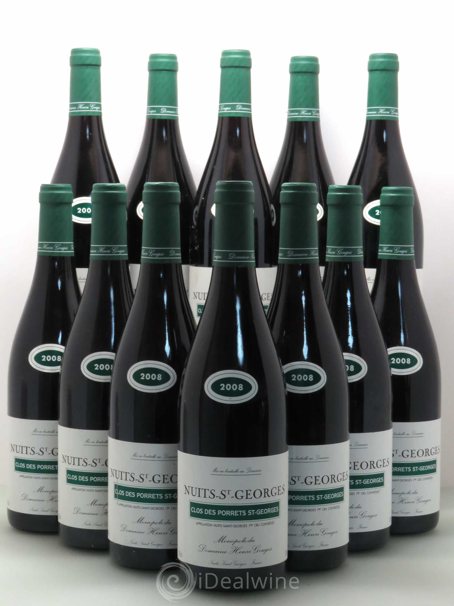 Nuits-Saint-Georges 1er Cru Clos des Porrets Saint-Georges Henri Gouges 2008 - Lot de 12 bouteilles - 0
