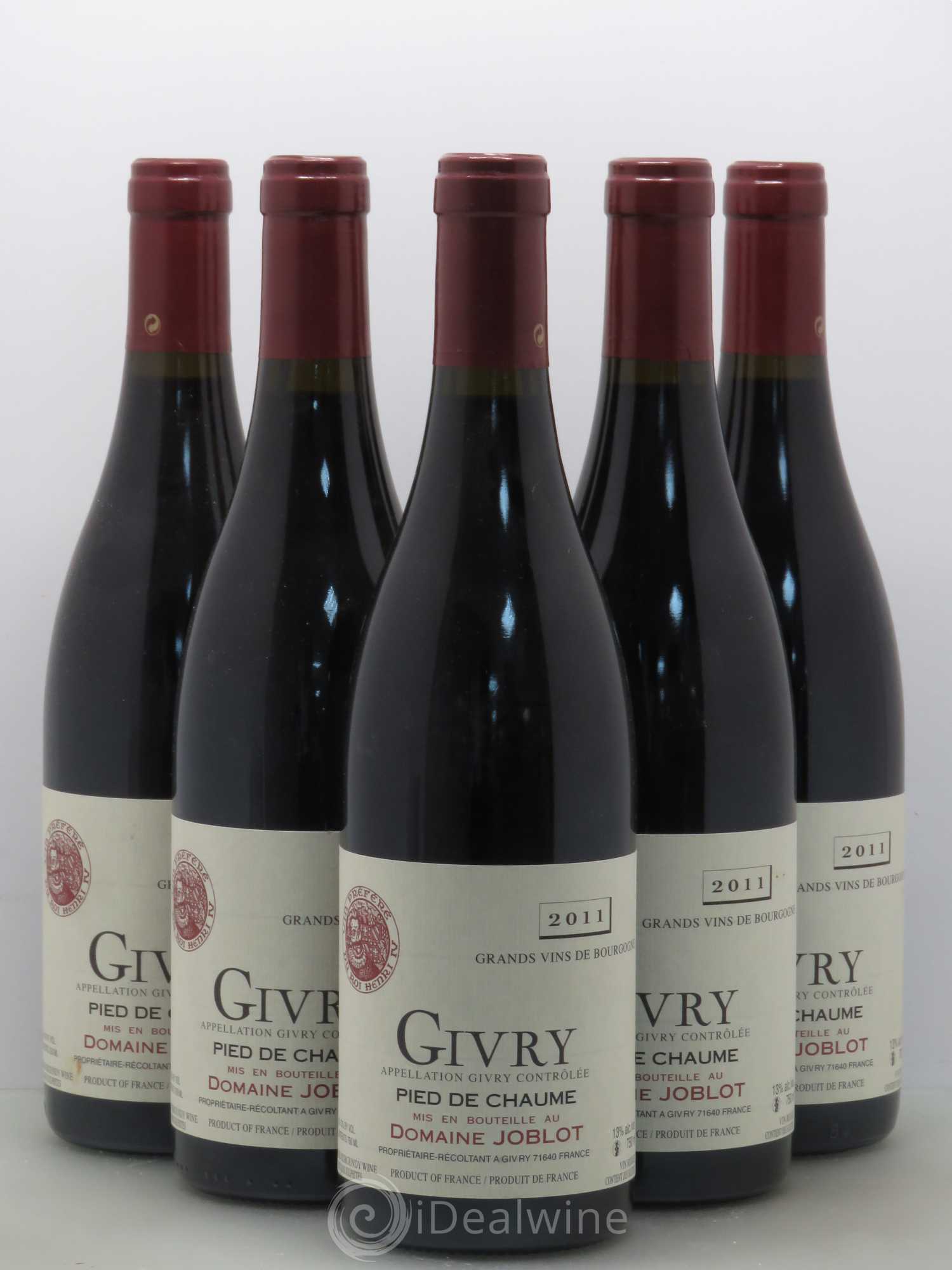 Givry Pied de Chaume Joblot (Domaine) 2011 - Lot de 5 bouteilles - 0