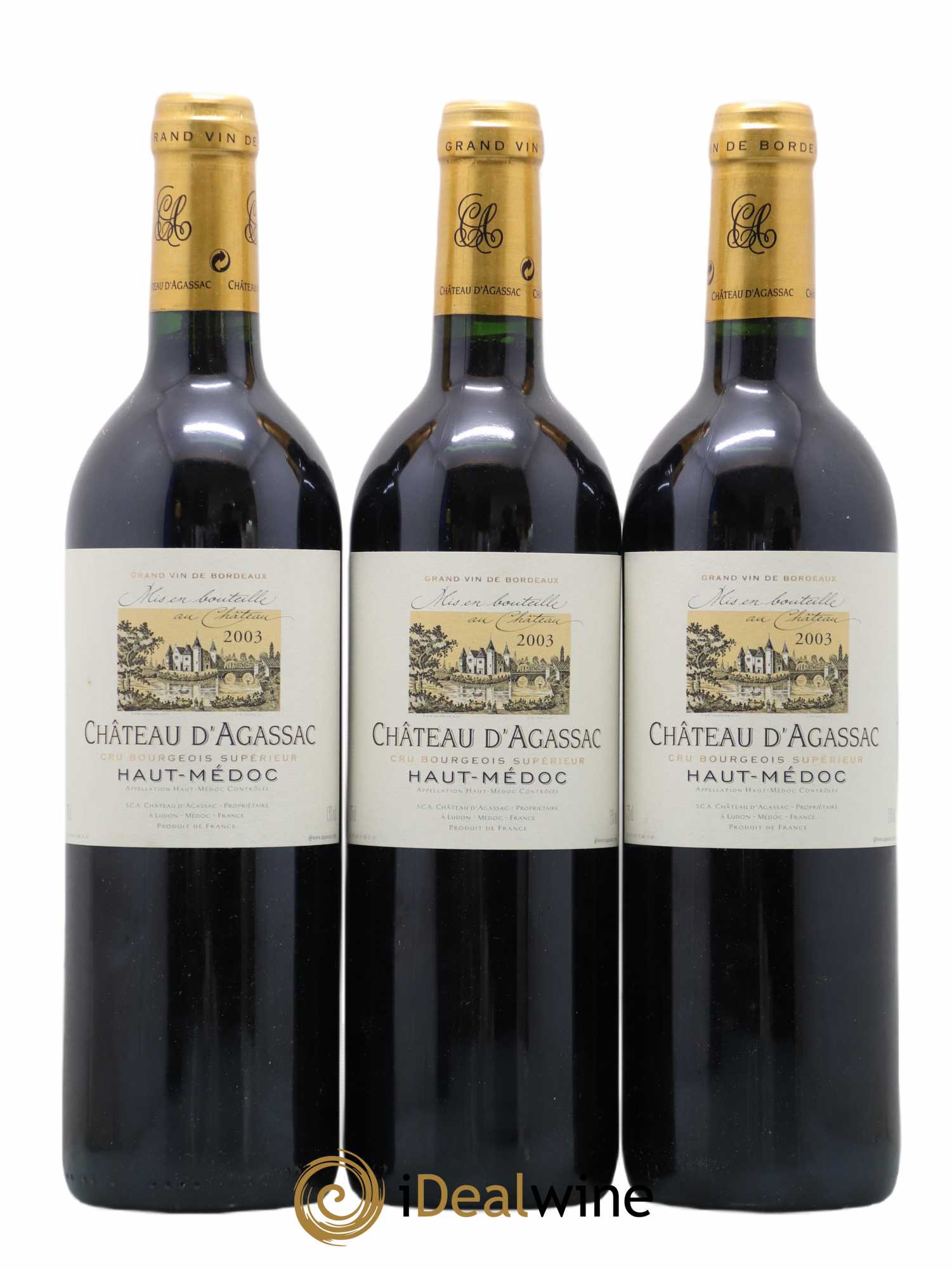 Château d' Agassac Cru Bourgeois 2003 - Lot de 3 bouteilles - 0