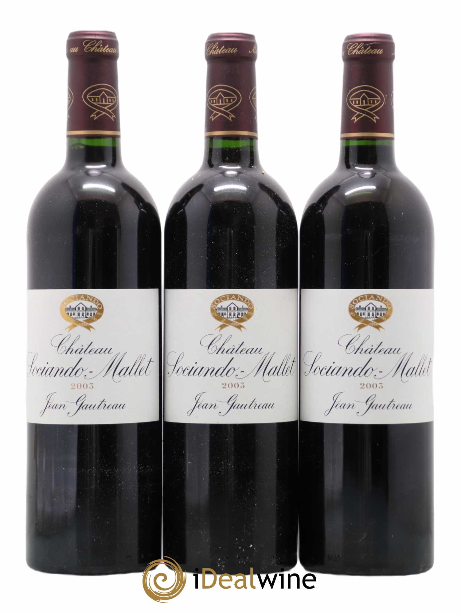 Château Sociando Mallet 2003 - Lot de 3 bouteilles - 0