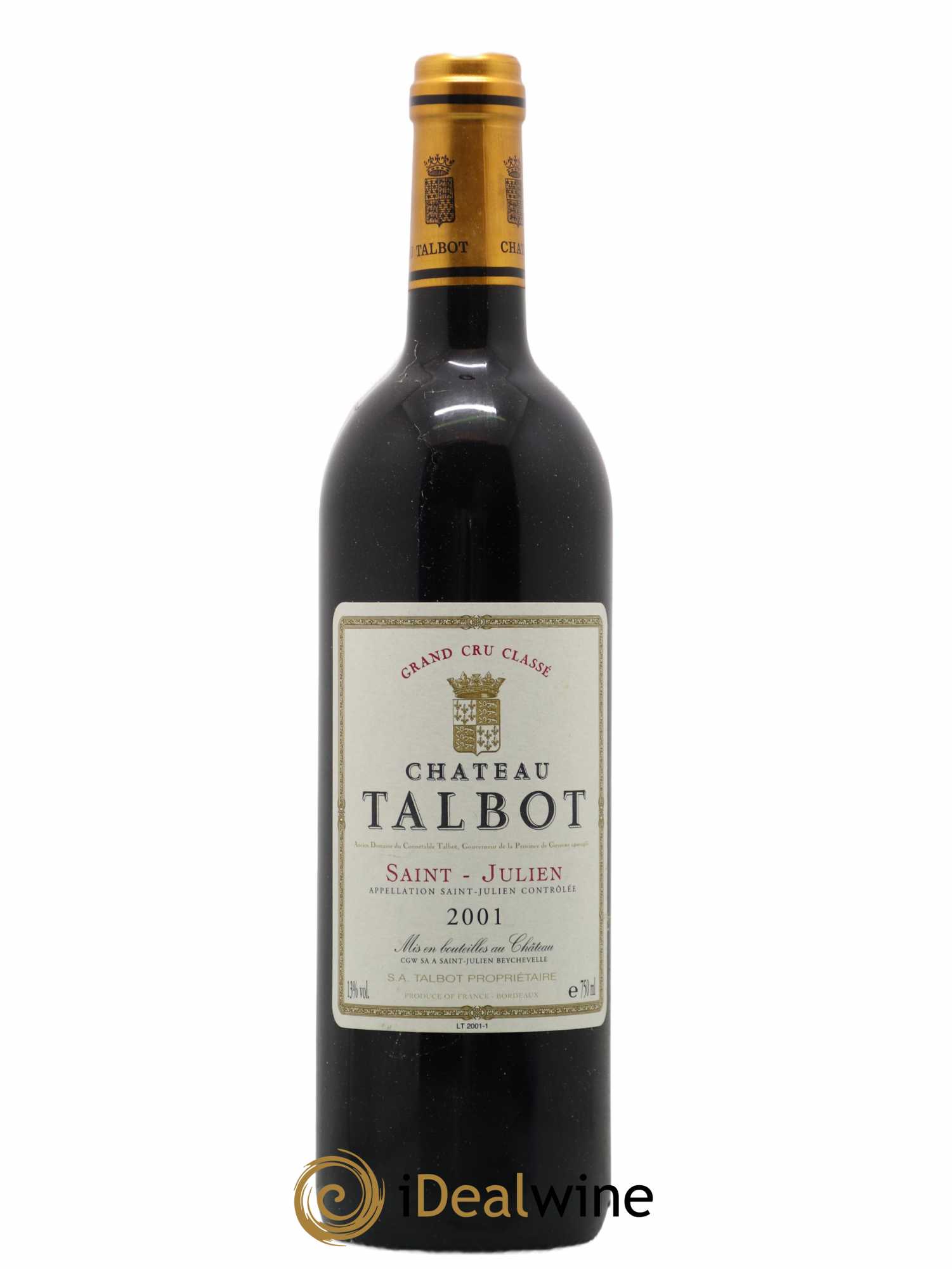 Château Talbot 4ème Grand Cru Classé 2001 - Lot de 1 bouteille - 0