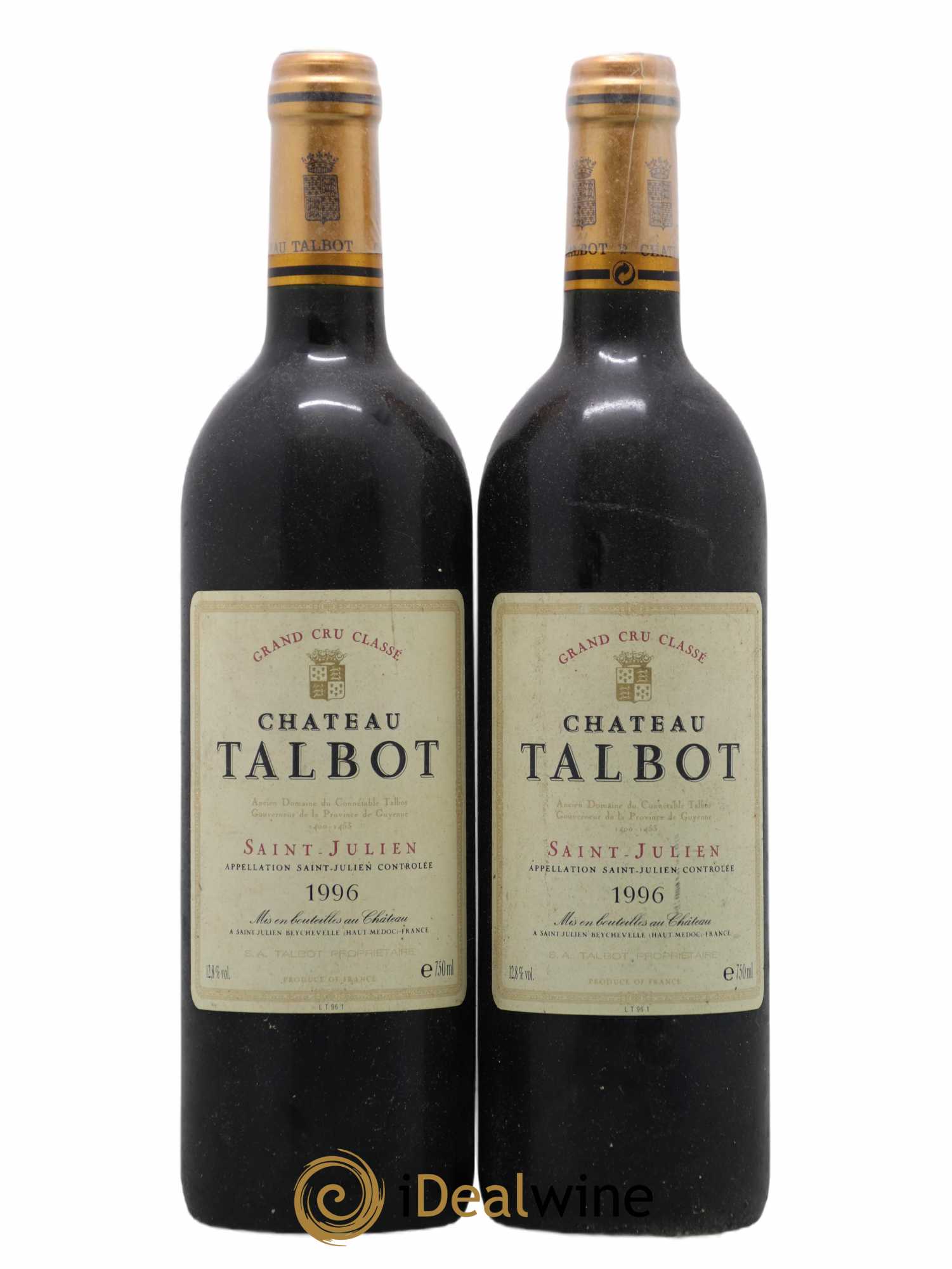 Château Talbot 4ème Grand Cru Classé 1996 - Lot de 2 bouteilles - 0