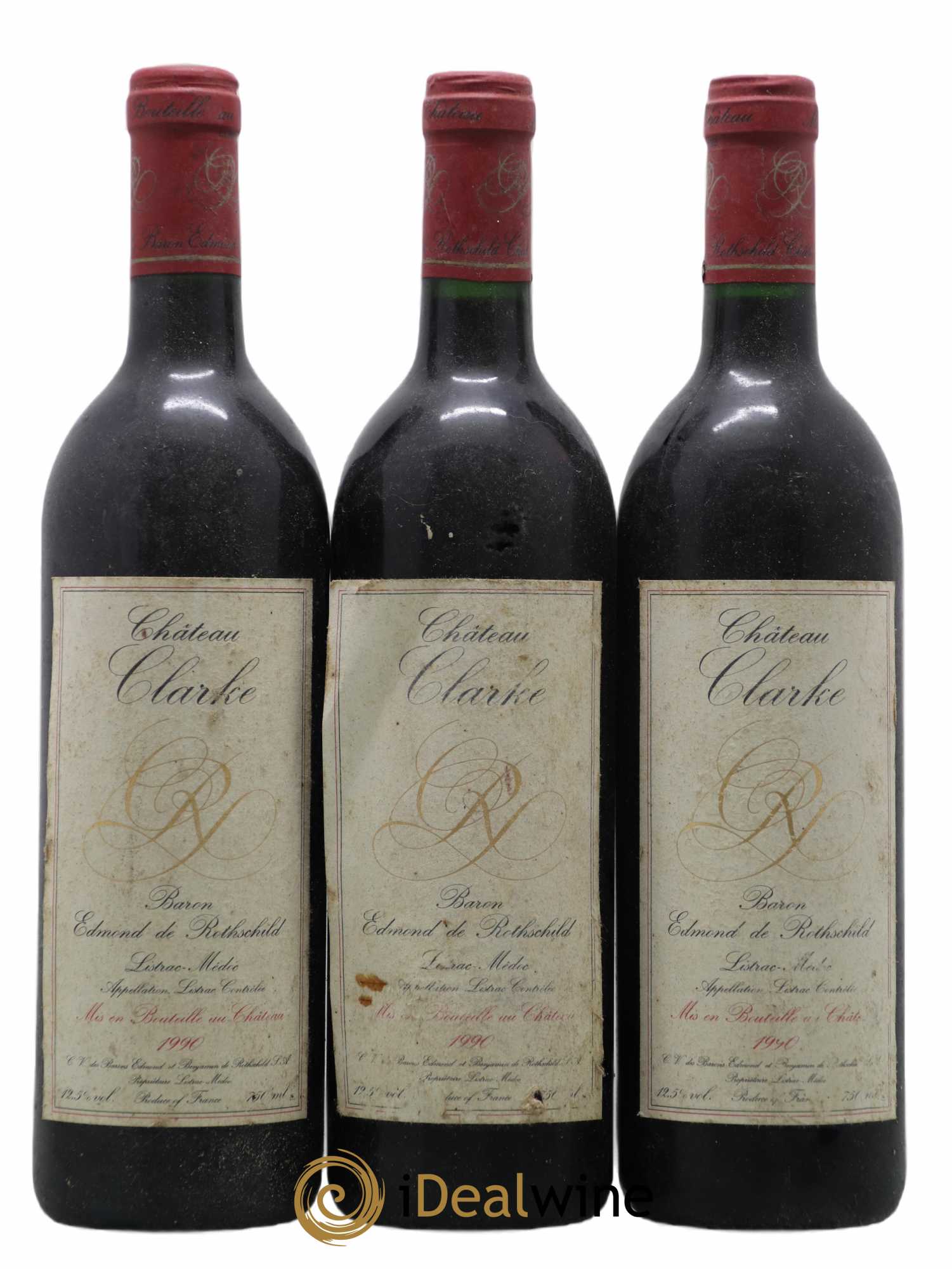Château Clarke 1990 - Lot de 3 bouteilles - 0