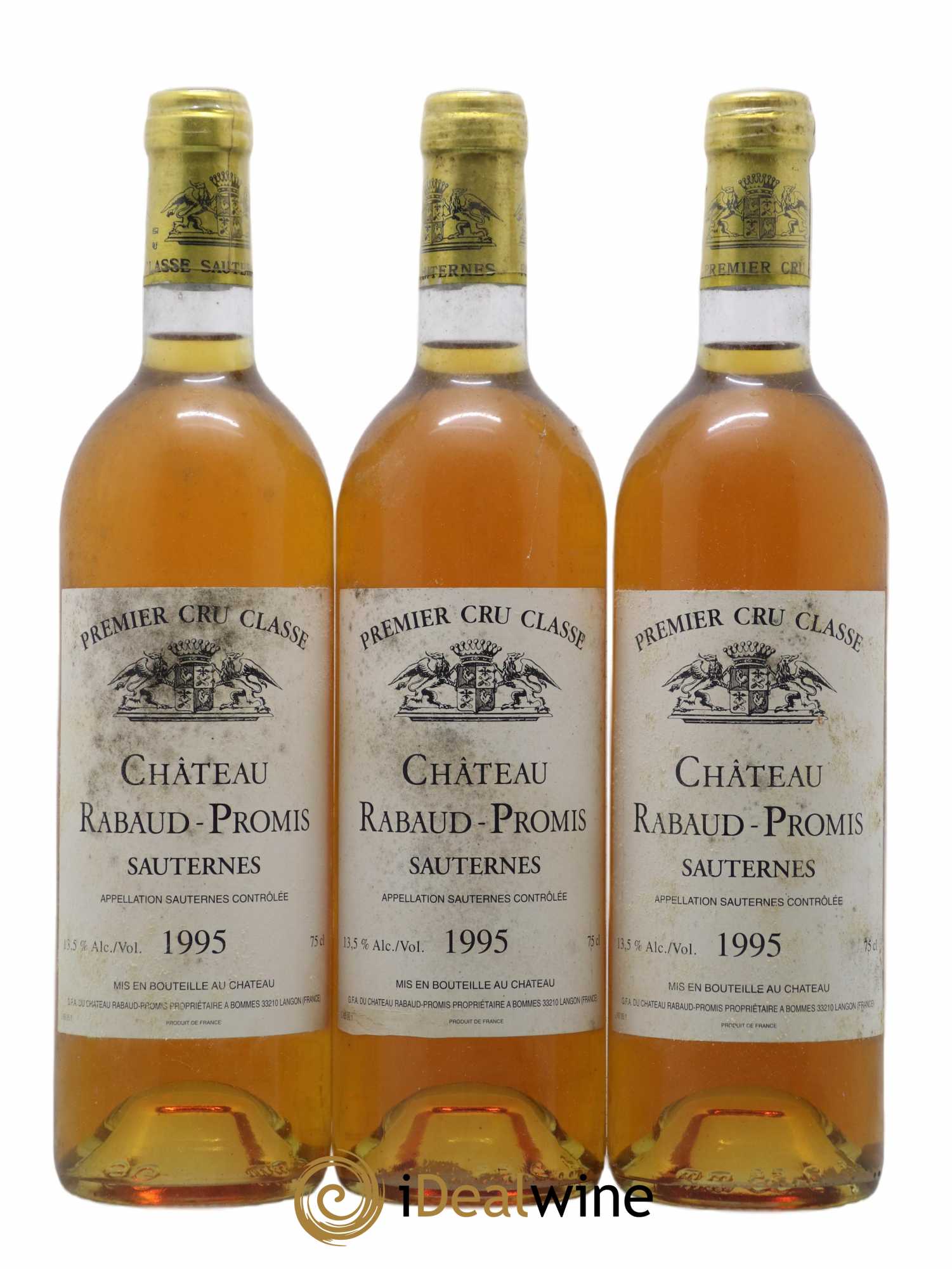Château Rabaud Promis 1er Grand Cru Classé 1995 - Lotto di 3 bottiglie - 0