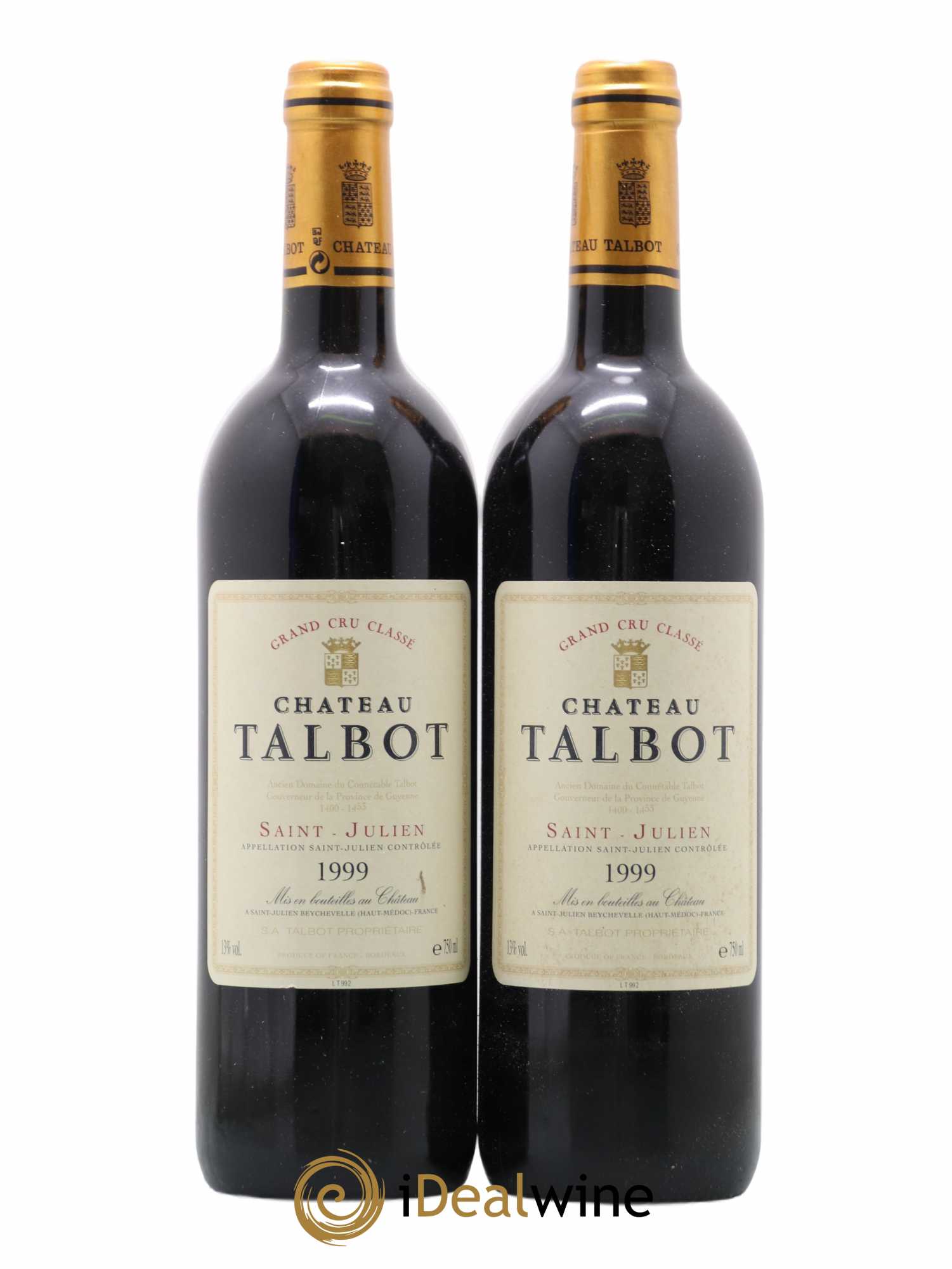 Château Talbot 4ème Grand Cru Classé 1999 - Lot de 2 bouteilles - 0