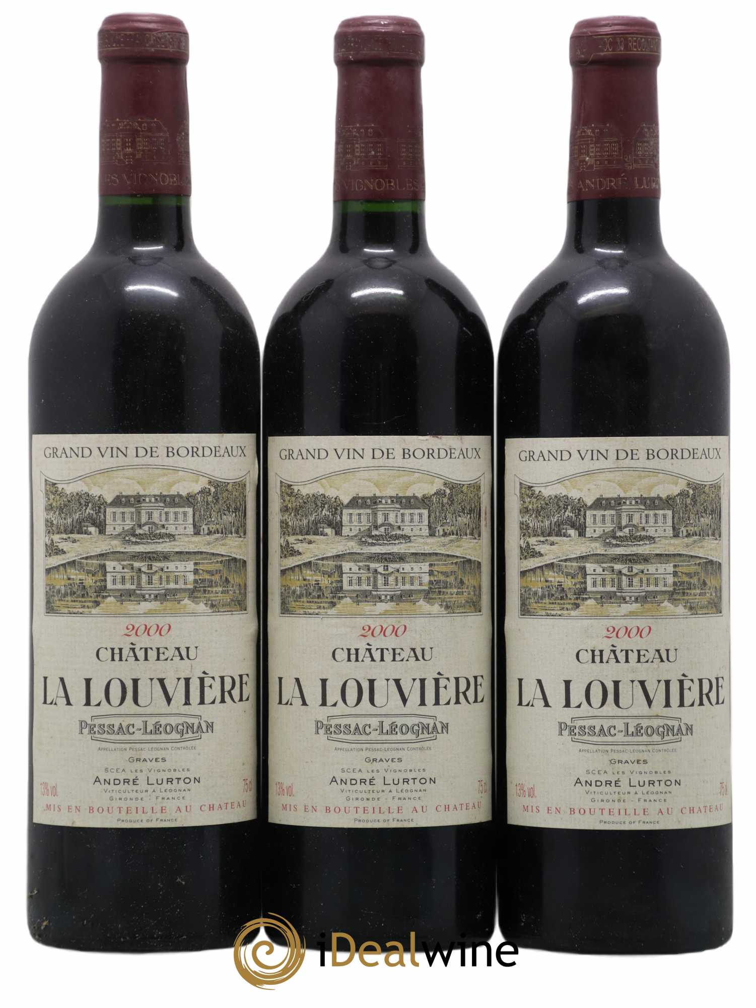 Château la Louvière 2000 - Lot de 3 bouteilles - 0