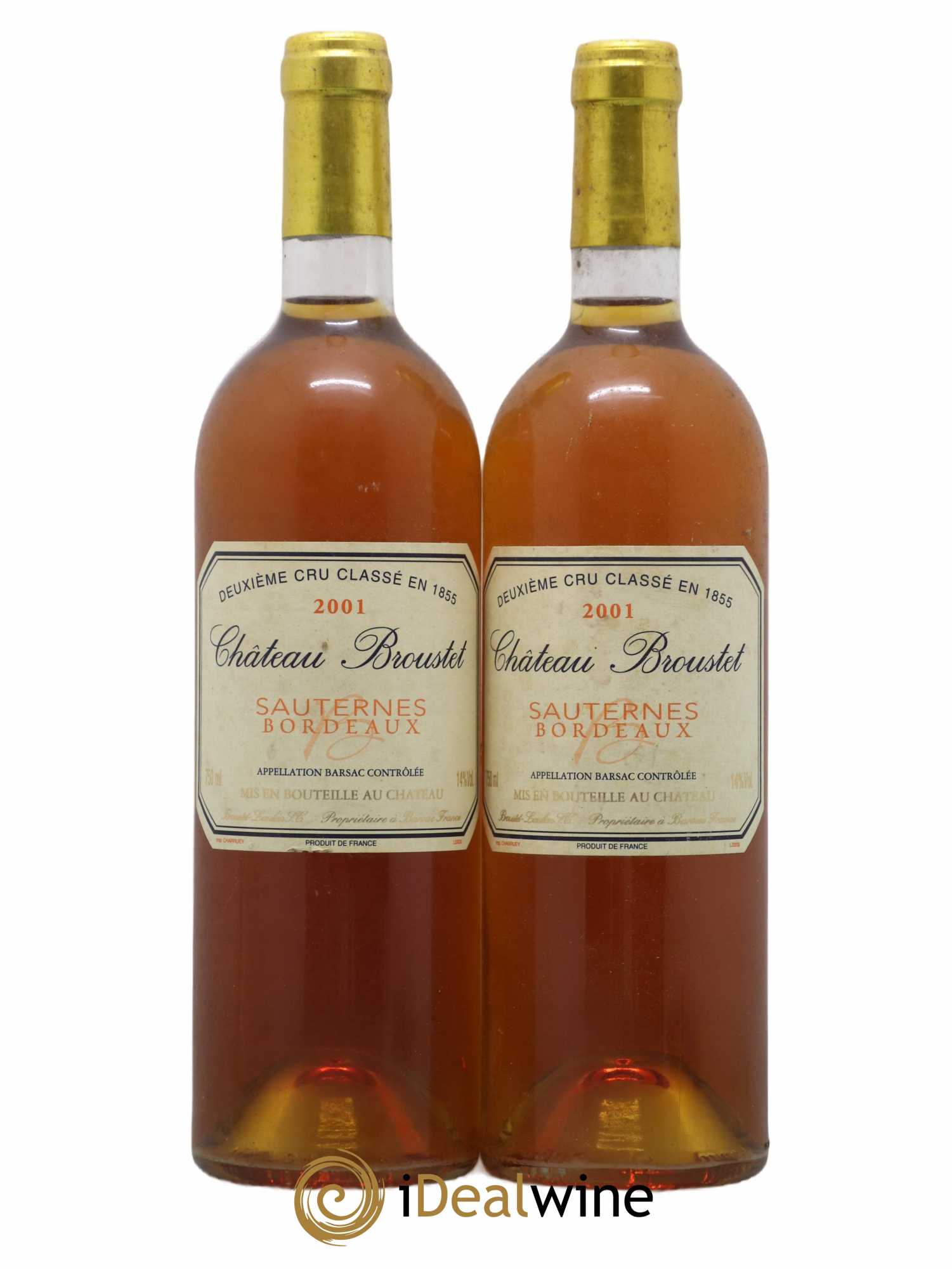 Château Broustet 2ème Grand Cru Classé 2001 - Lotto di 2 bottiglie - 0
