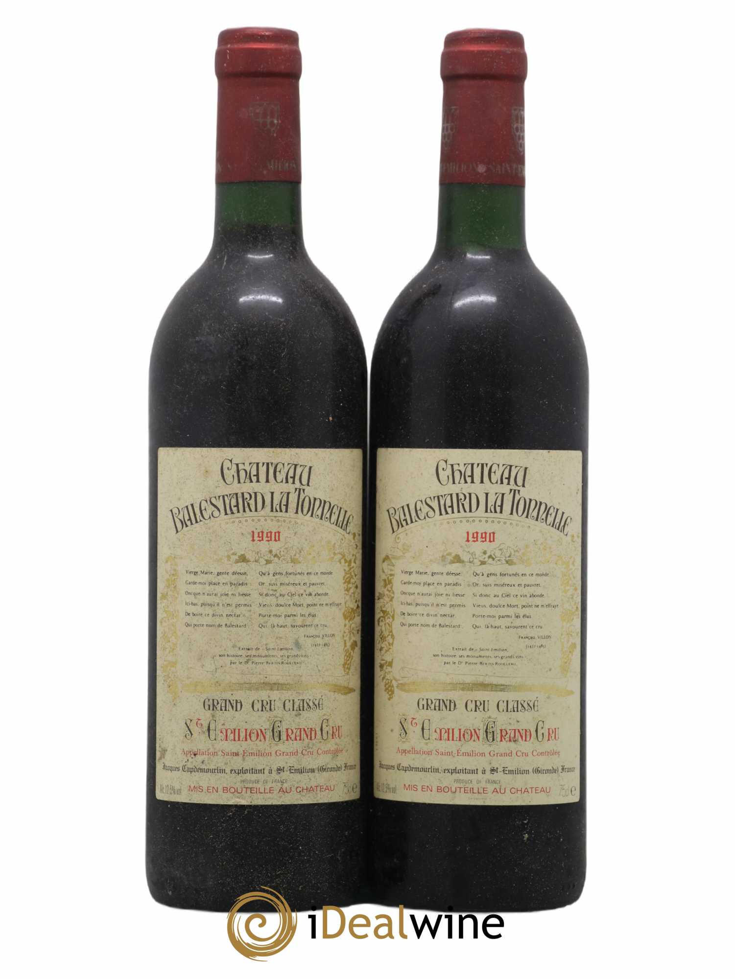 Château Balestard la Tonnelle Grand Cru Classé 1990 - Lot de 2 bouteilles - 0