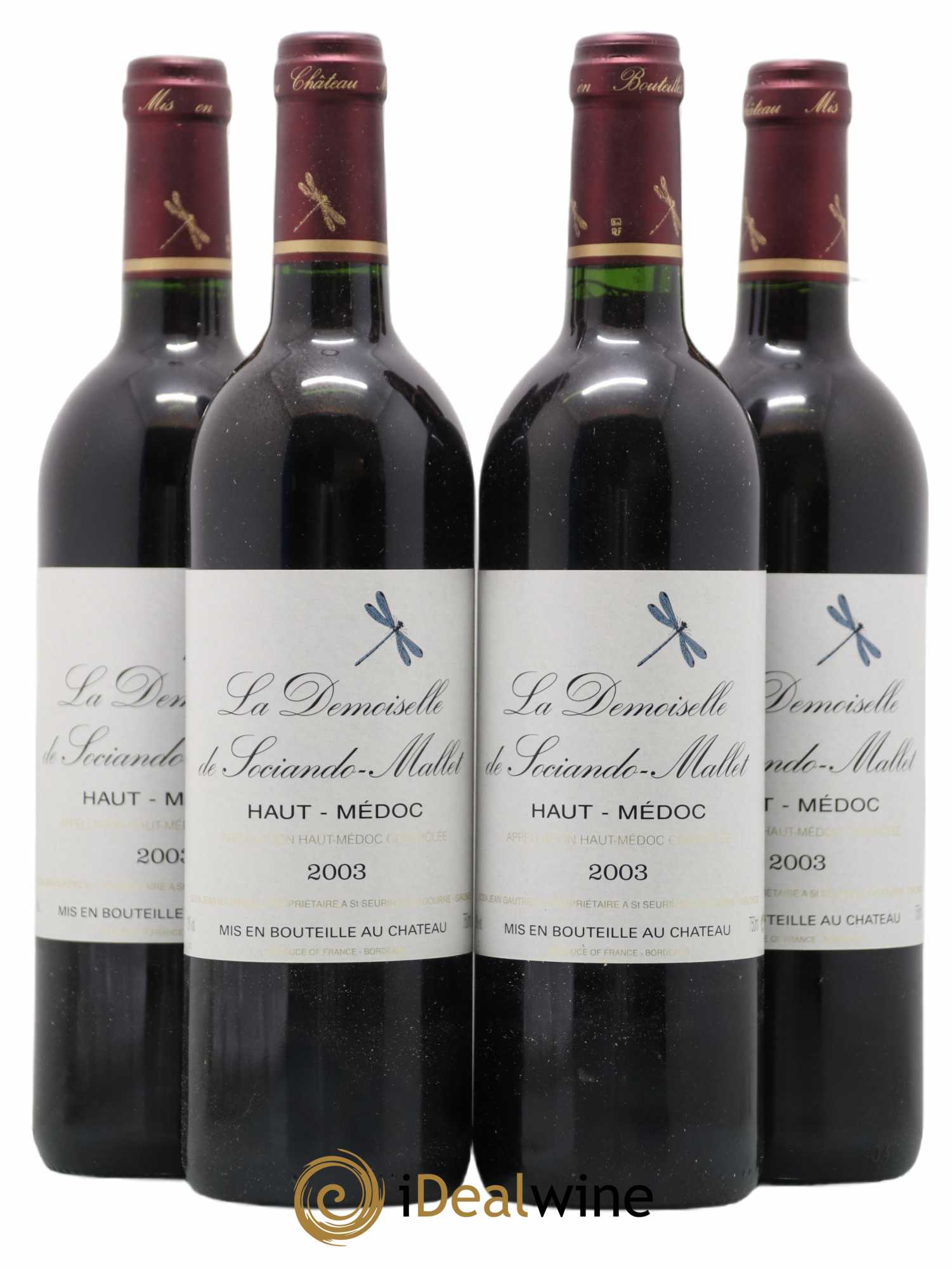 Demoiselle de Sociando Mallet Second Vin 2003 - Lot de 4 bouteilles - 0