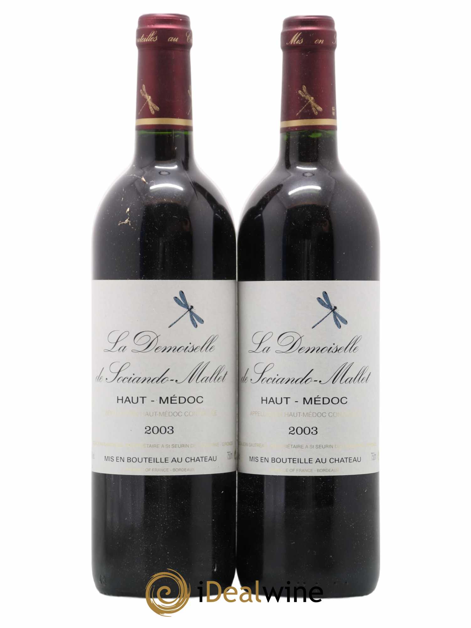 Demoiselle de Sociando Mallet Second Vin 2003 - Lot de 2 bouteilles - 0