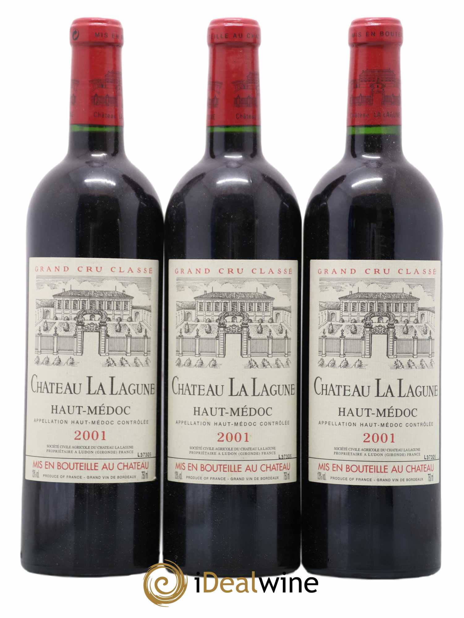 Château la Lagune 3ème Grand Cru Classé 2001 - Lot de 3 bouteilles - 0