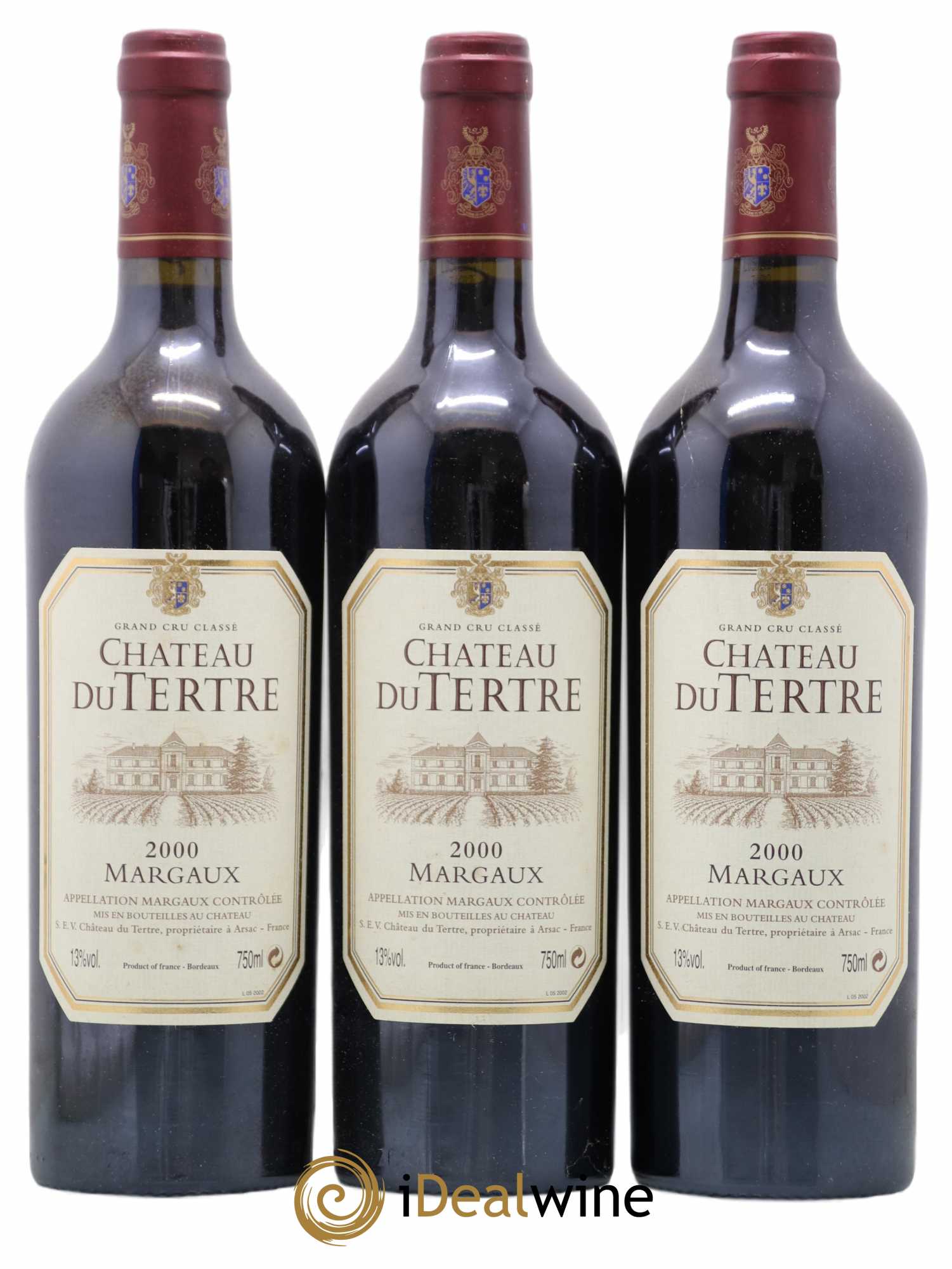 Château du Tertre 5ème Grand Cru Classé 2000 - Lot de 3 bouteilles - 0