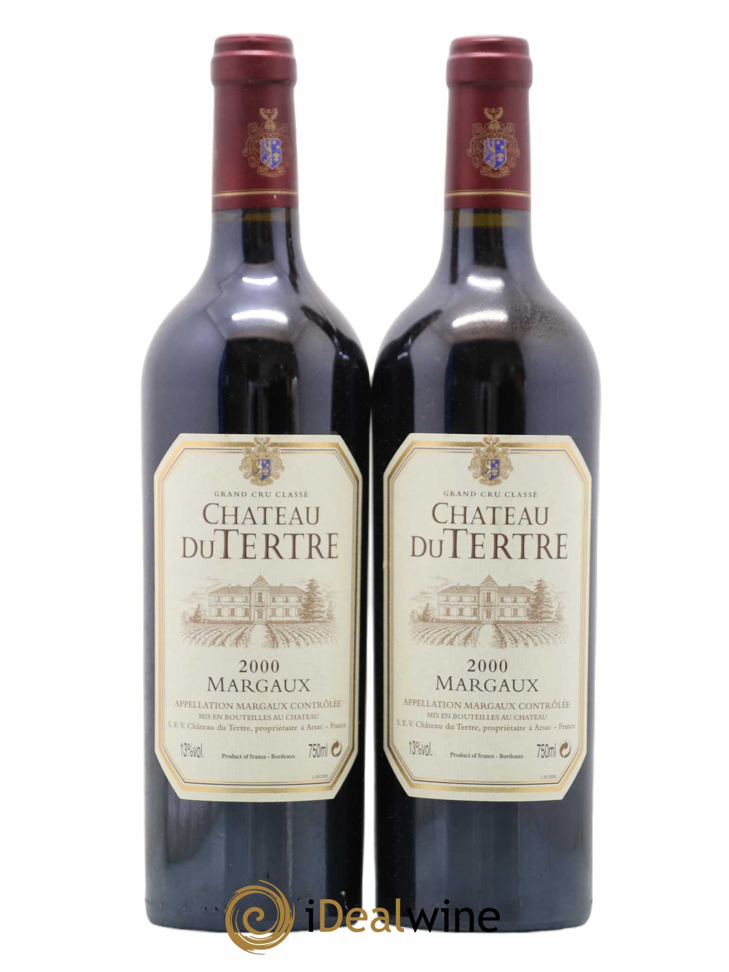 Château du Tertre 5ème Grand Cru Classé 2000 - Lot de 2 bouteilles - 0
