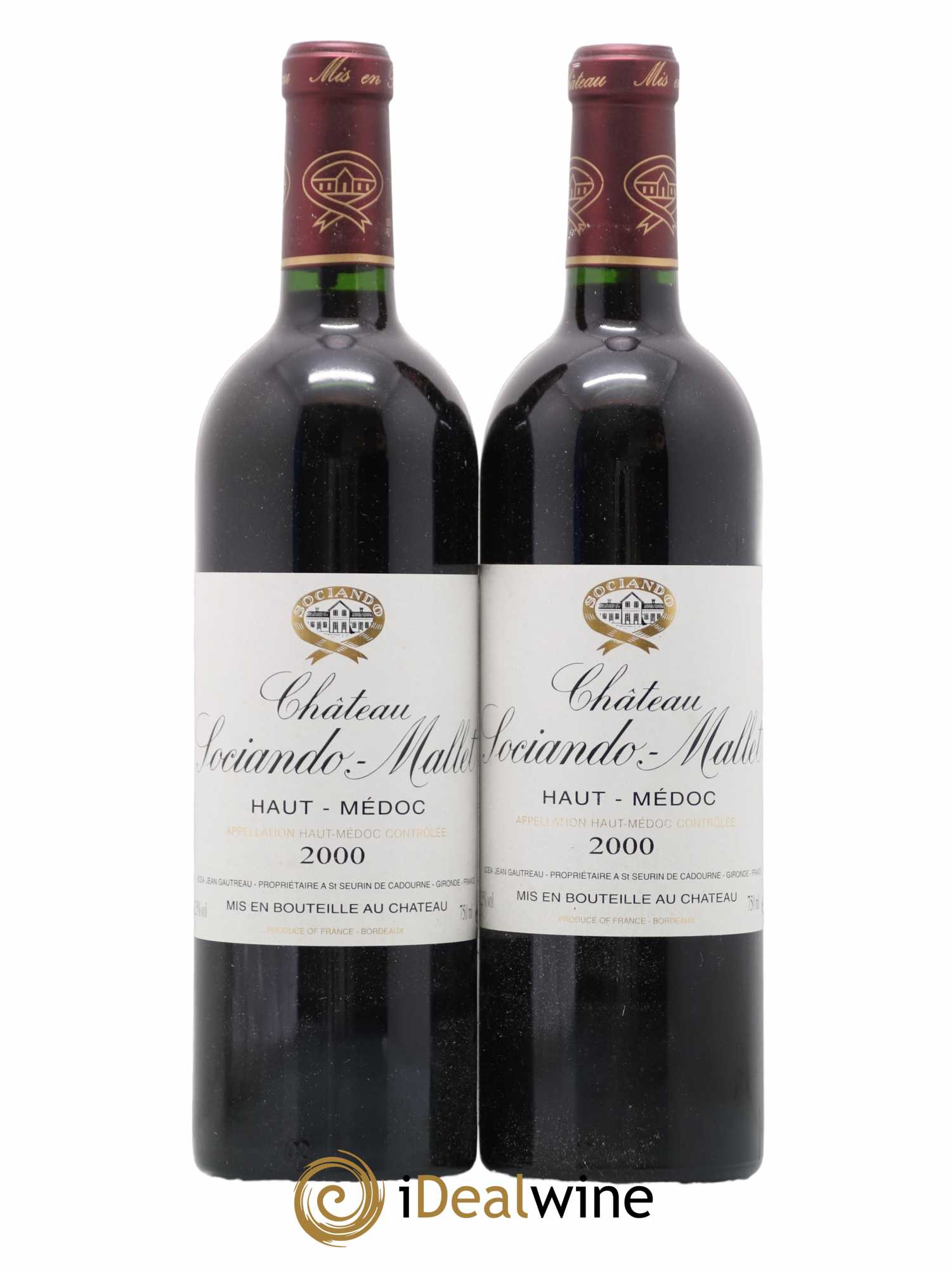Château Sociando Mallet 2000 - Lot de 2 bouteilles - 0