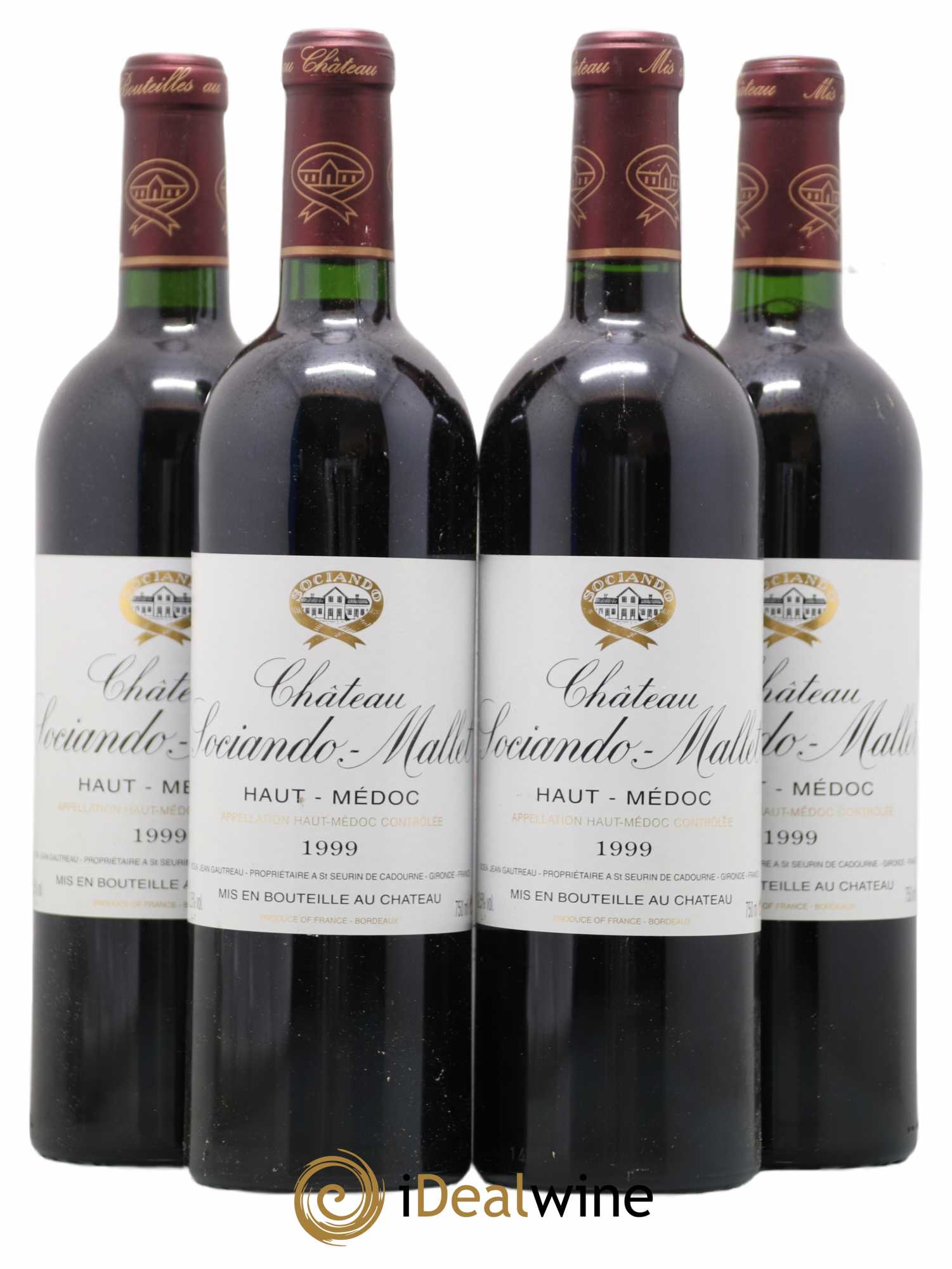 Château Sociando Mallet 1999 - Lot de 4 bouteilles - 0