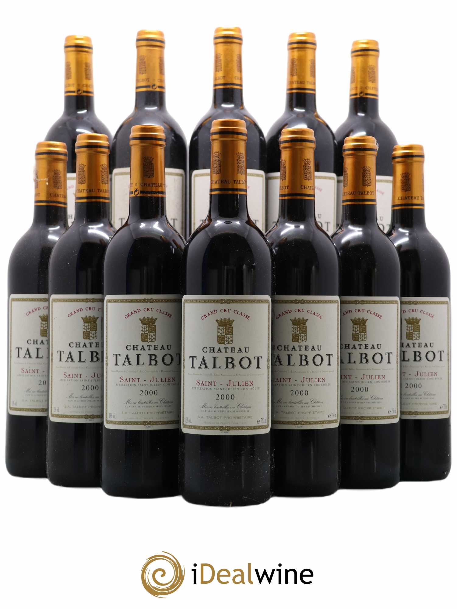 Château Talbot 4ème Grand Cru Classé 2000 - Lot de 12 bouteilles - 0