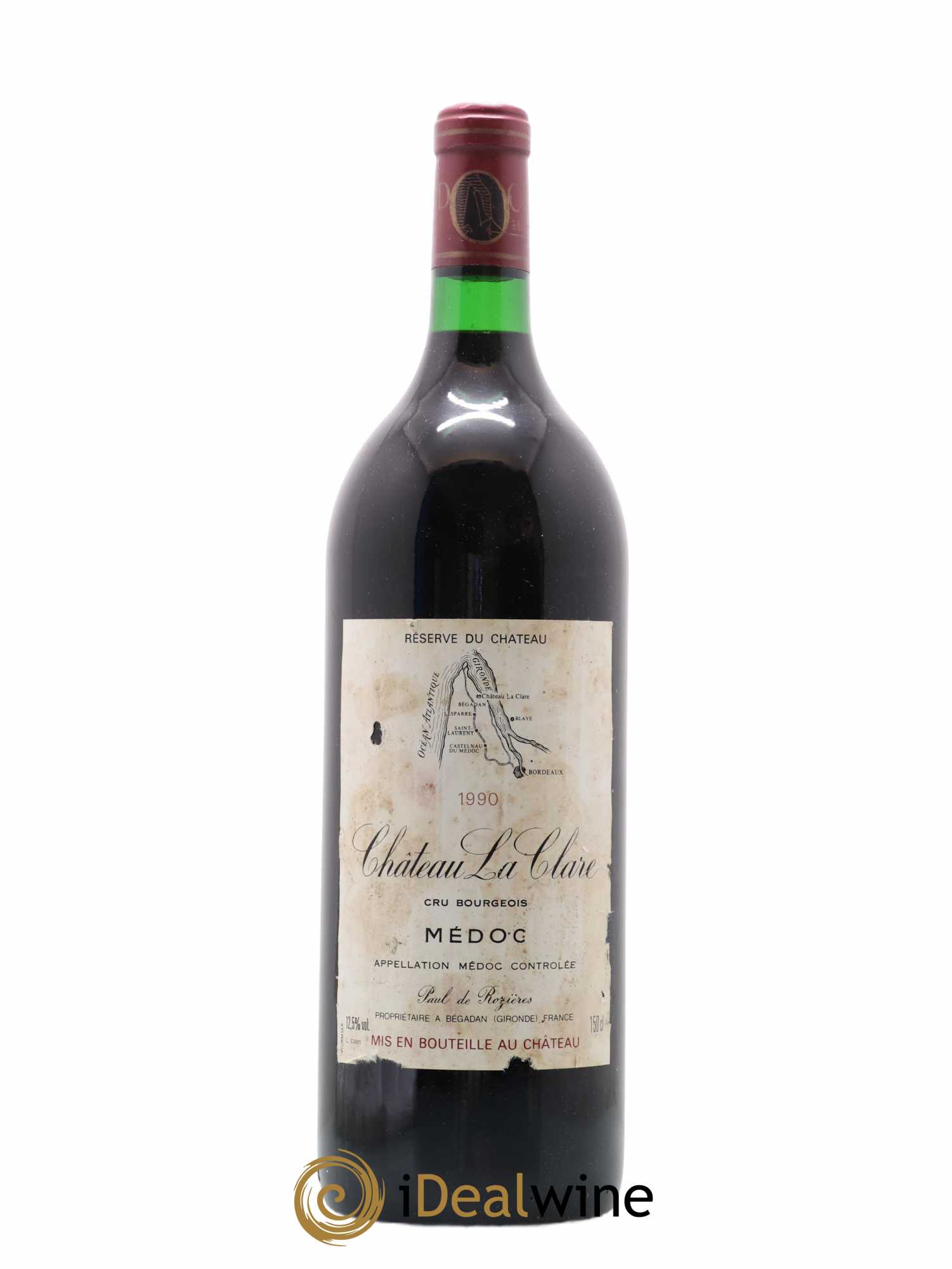 Château la Clare Cru Bourgeois 1990 - Lot de 1 magnum - 0