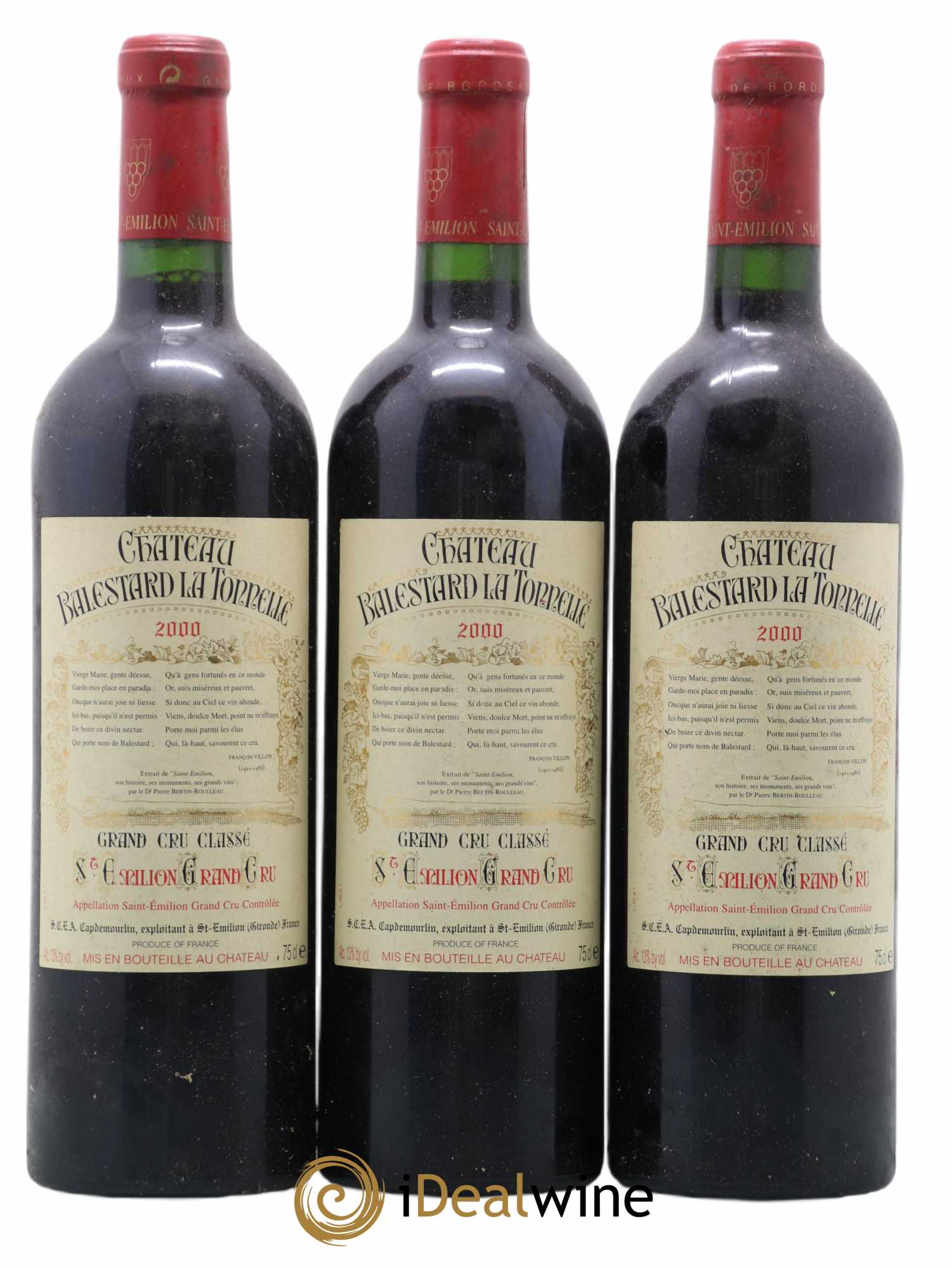 Château Balestard la Tonnelle Grand Cru Classé 2000 - Lot de 3 bouteilles - 0