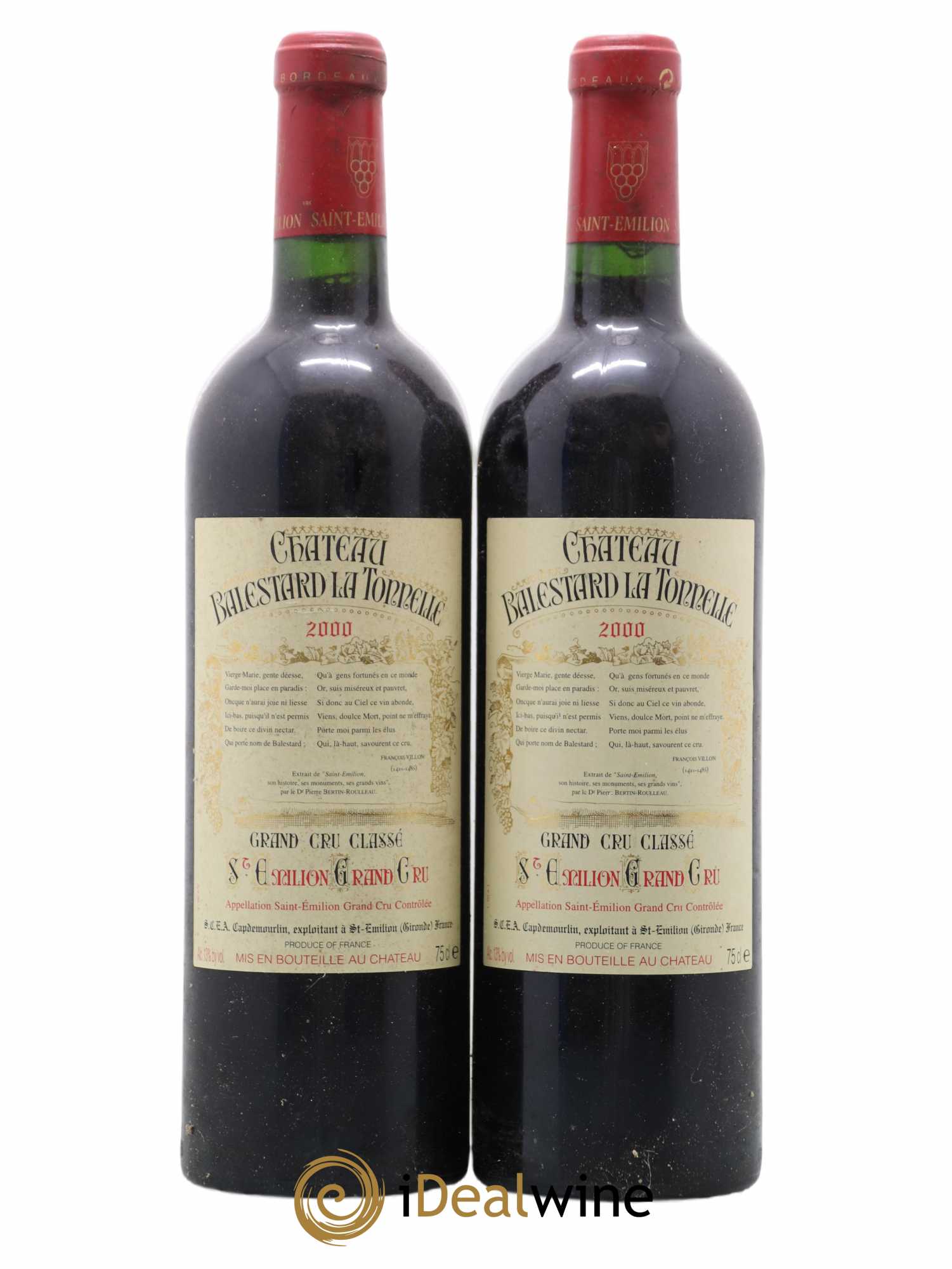 Château Balestard la Tonnelle Grand Cru Classé 2000 - Lot de 2 bouteilles - 0