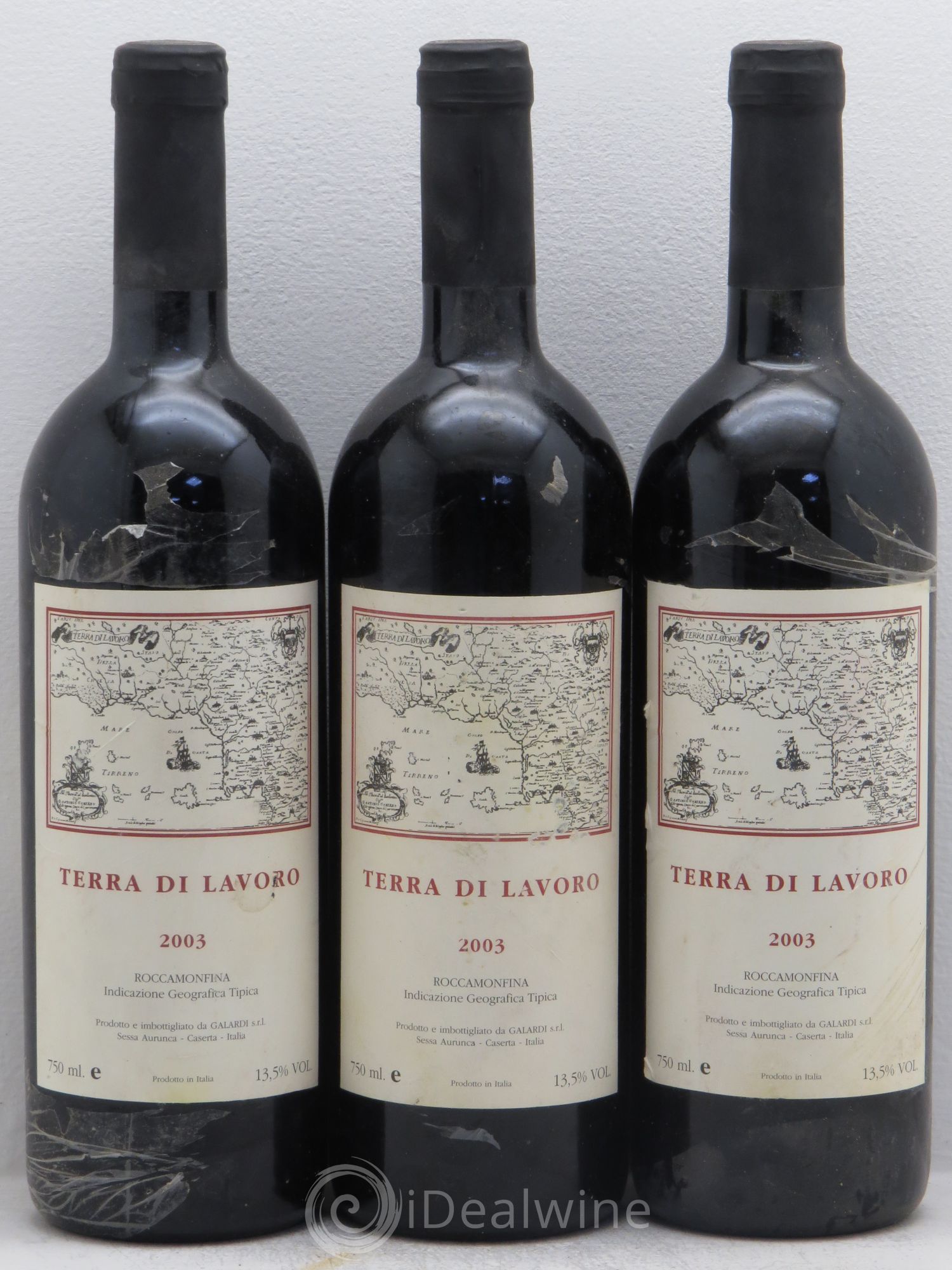 Italie Terra di Lavoro Galardi Roccamonfina IGT 2003 - Posten von 3 Flaschen - 0